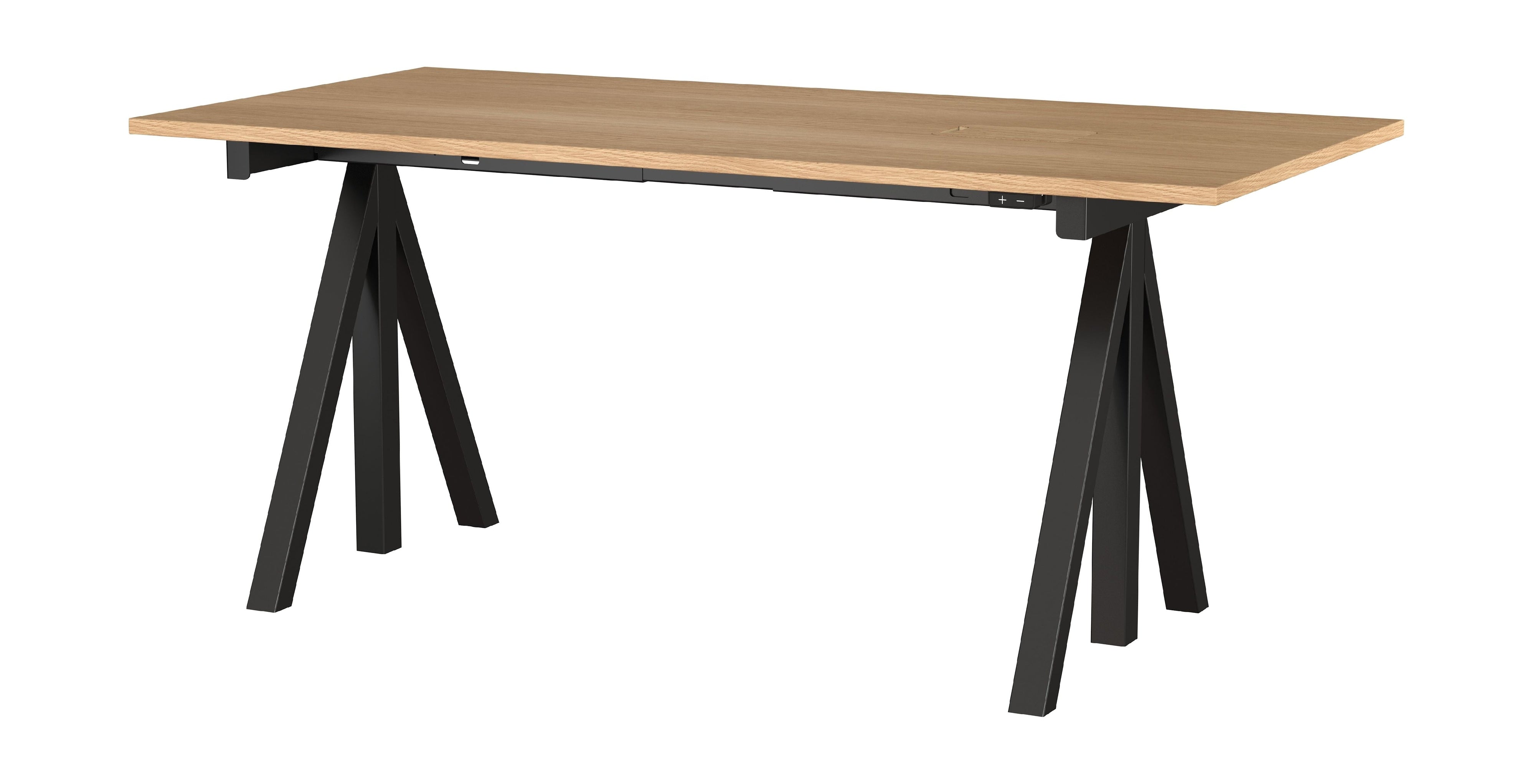 String Furniture Höjdjusterbar arbetstabell 78x160 cm, ek/svart