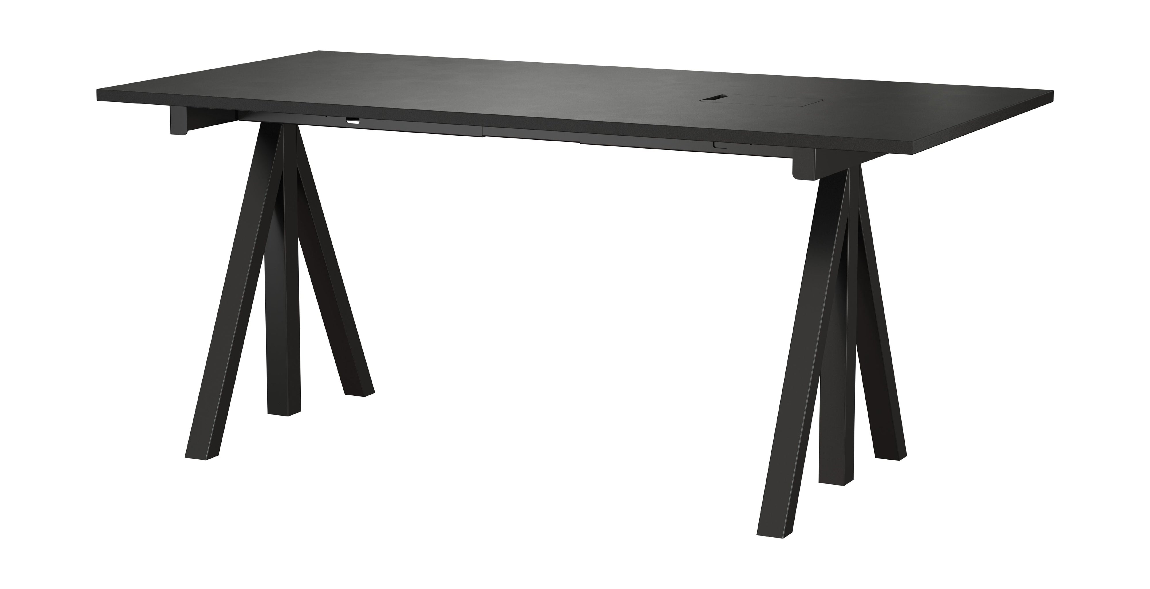 String Furniture Fungerar arbetstabell 78x160 cm, svart/svart