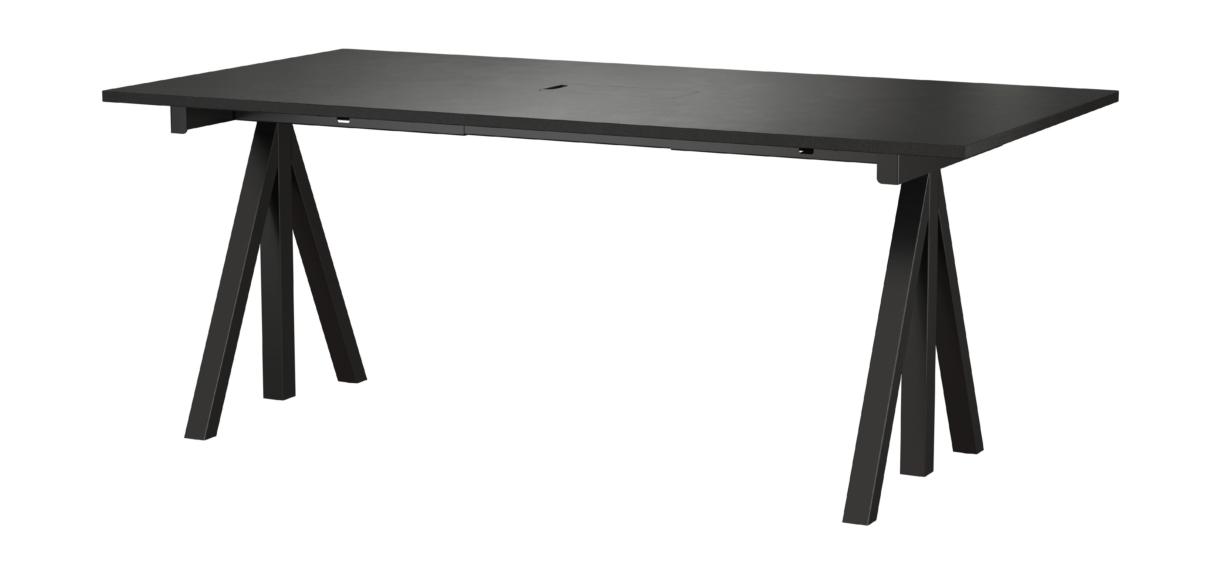 String Furniture Fungerar arbetstabell 90x180 cm, svart/svart