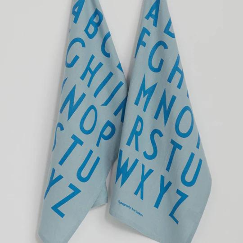 Design Letters Classic Tea Towel Blue