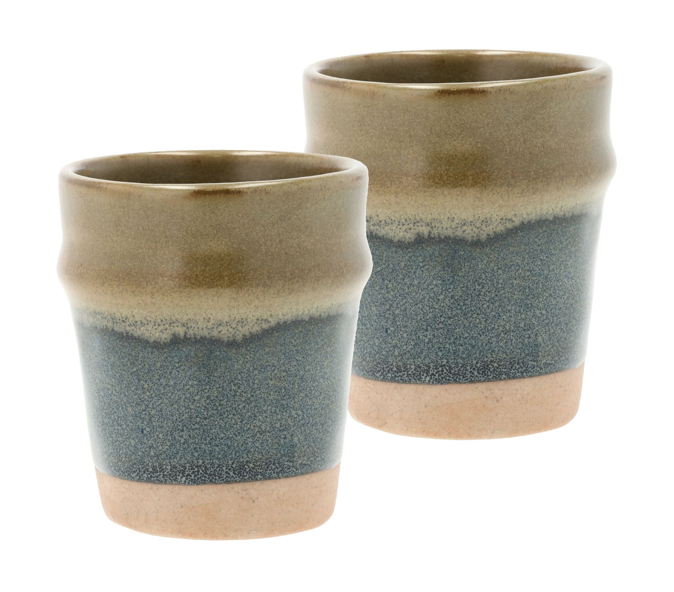 Villa Collection EVIG Espresso Cup Set von 2, blau/braun