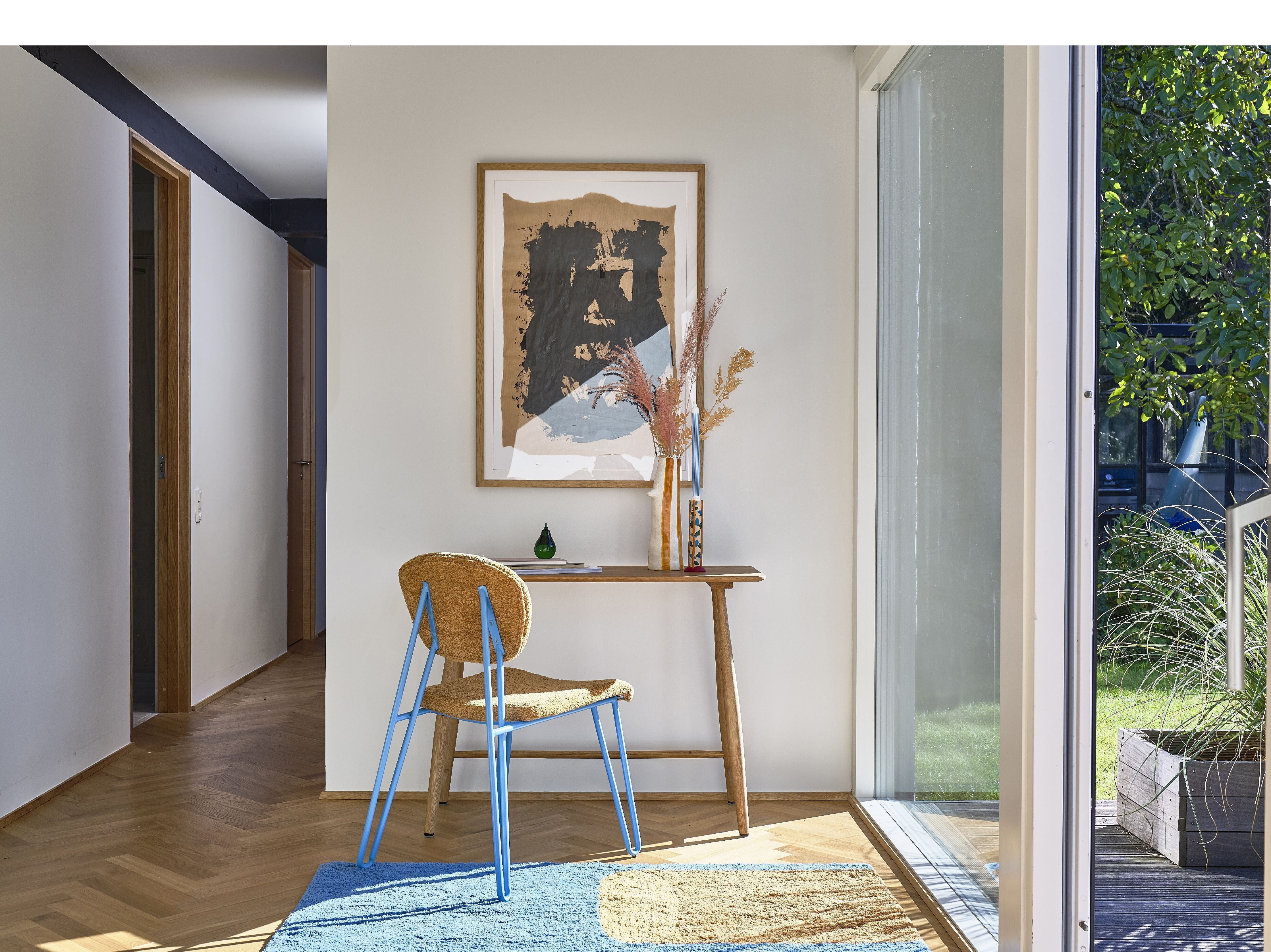 Villa Collection Styles tuftet tæppe 60x60 cm, blå/brun
