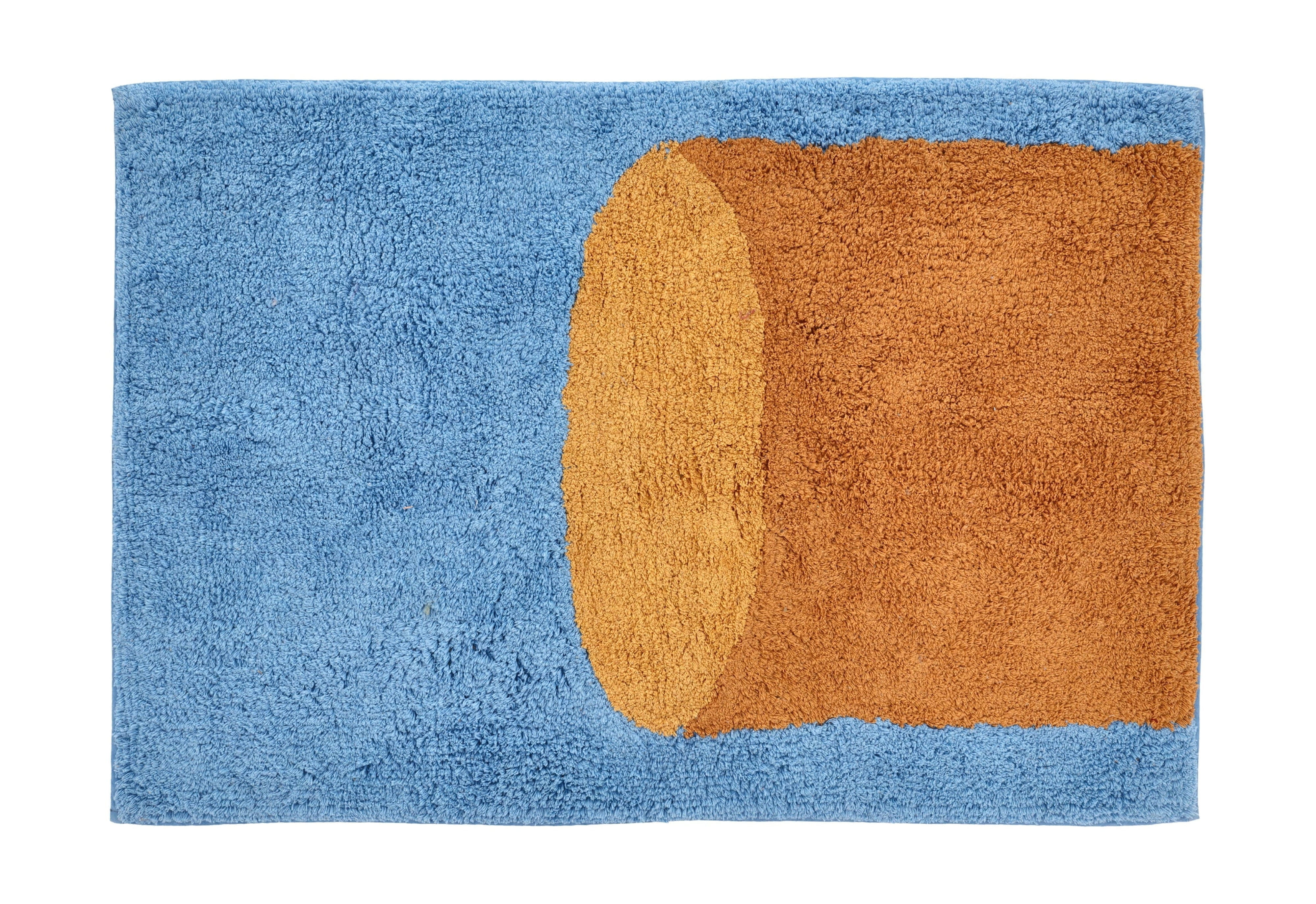 Villa Collection Stijlen getuft tapijt 60x60 cm, blauw/bruin