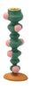 Porta di candele degli stili di collezione Villa con punti, verde/rosa
