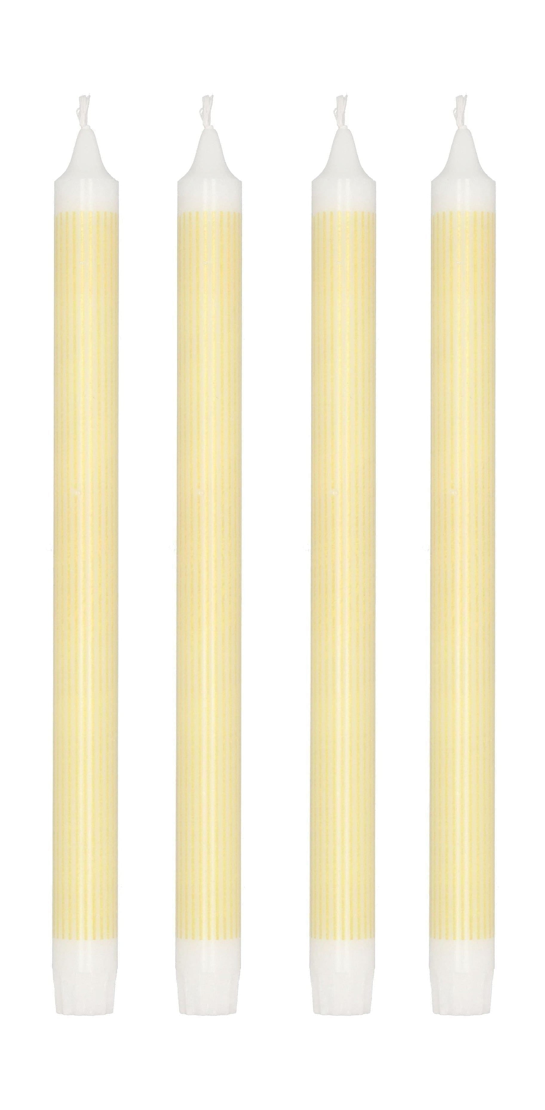 Villa Styles Stick Candle Set de 4 Øx H 2,2x29, amarillo