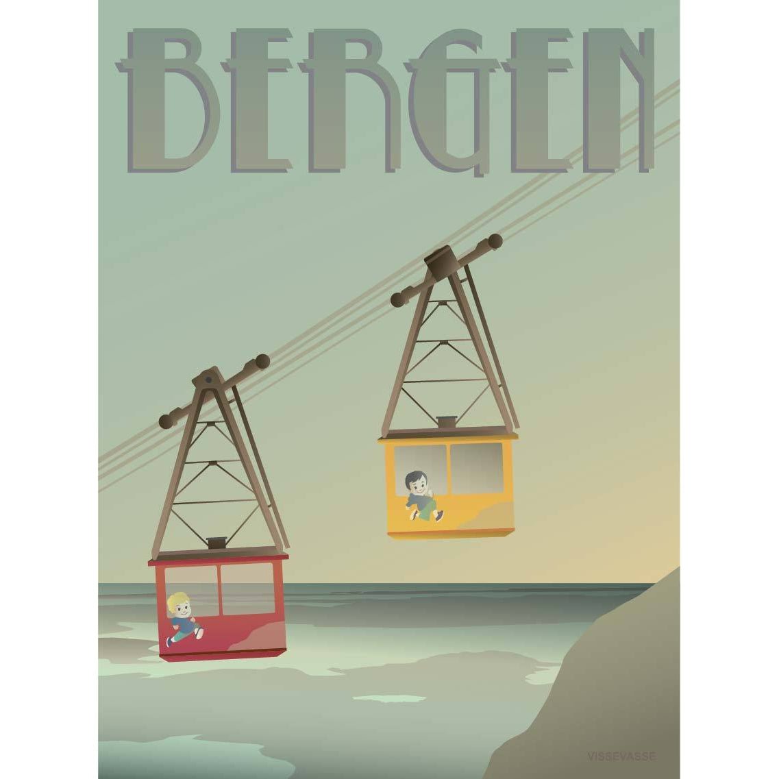 Vissevasse Bergen Seilbahn -Poster