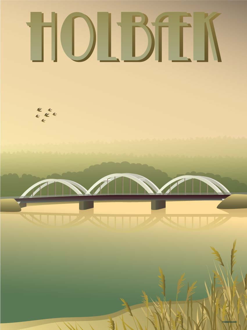 Vissevasse Holbæk Munkholm Bridge -plakat, 30x40 cm