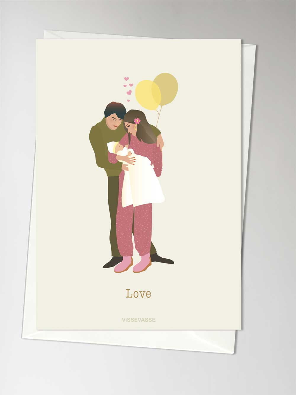 Vissevasse Love New Baby Card，A6