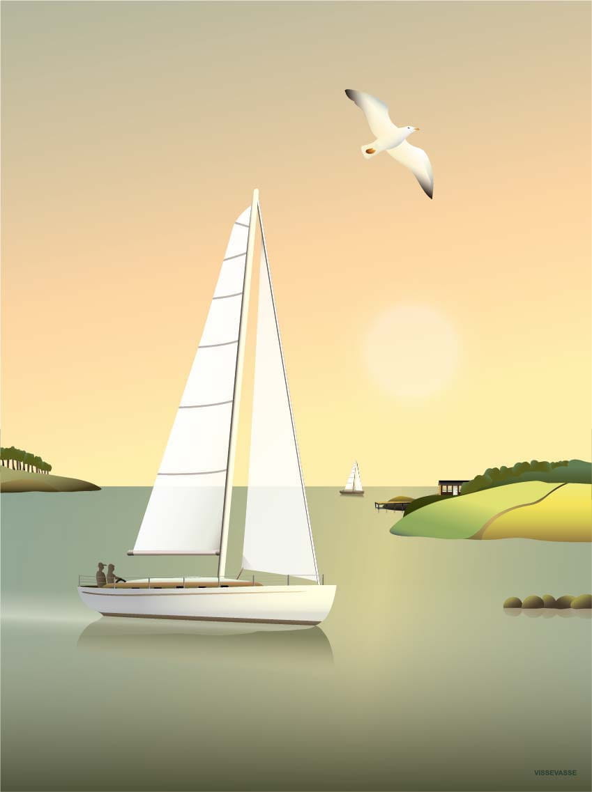 Vissevasse Sejlbåd -plakat, 30x40 cm