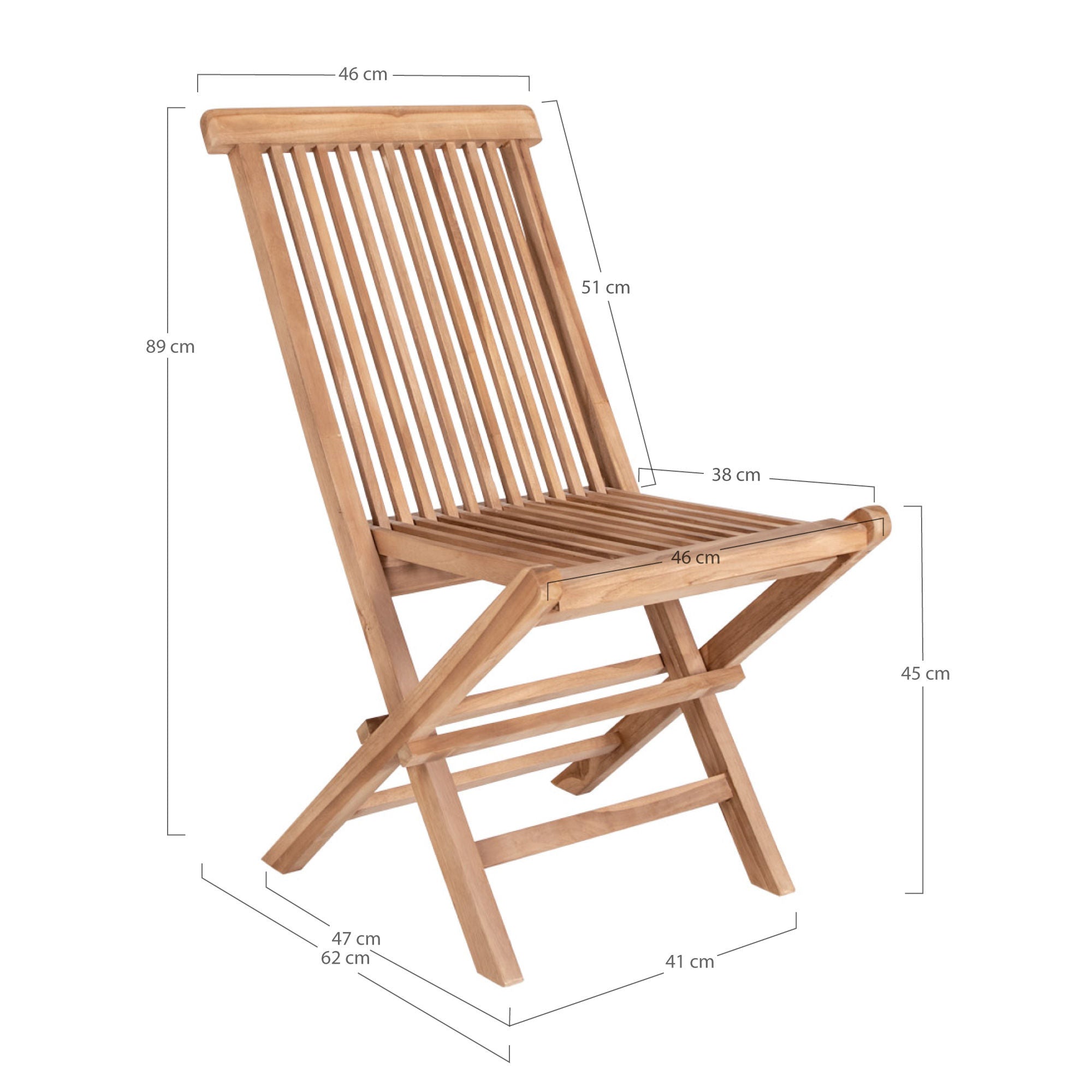 House Nordic Toledo Teak Dining Chair - Uppsättning av 2