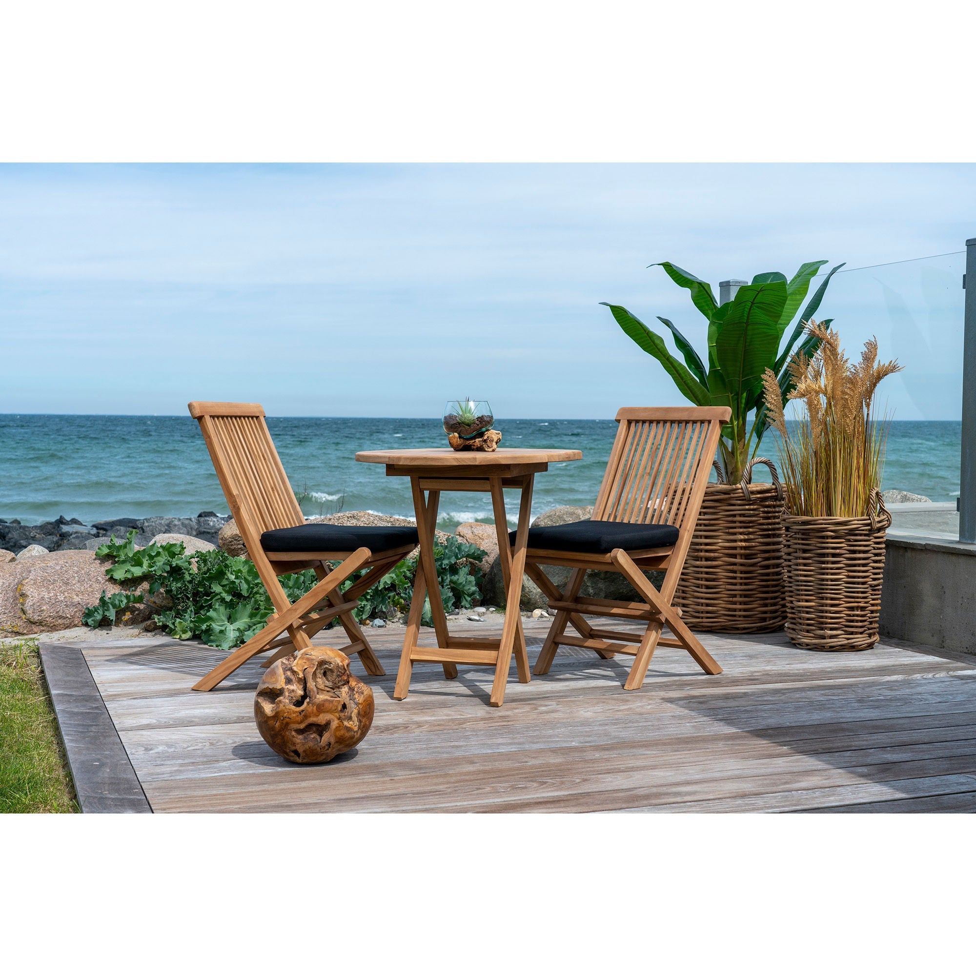 Sedia da pranzo in teak toledo nordico - set di 2