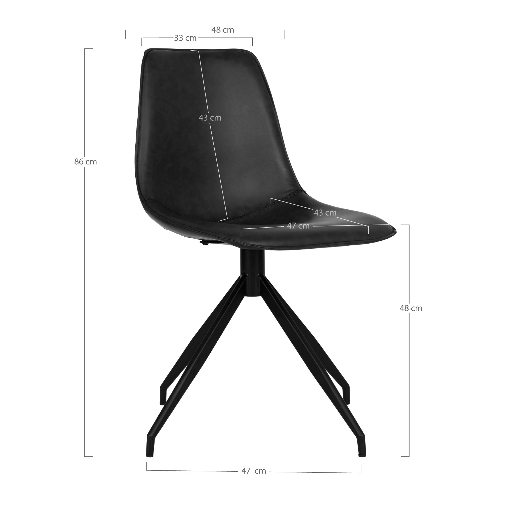 Huis Noordse Monaco Dining Chair met Swivel - set van 2