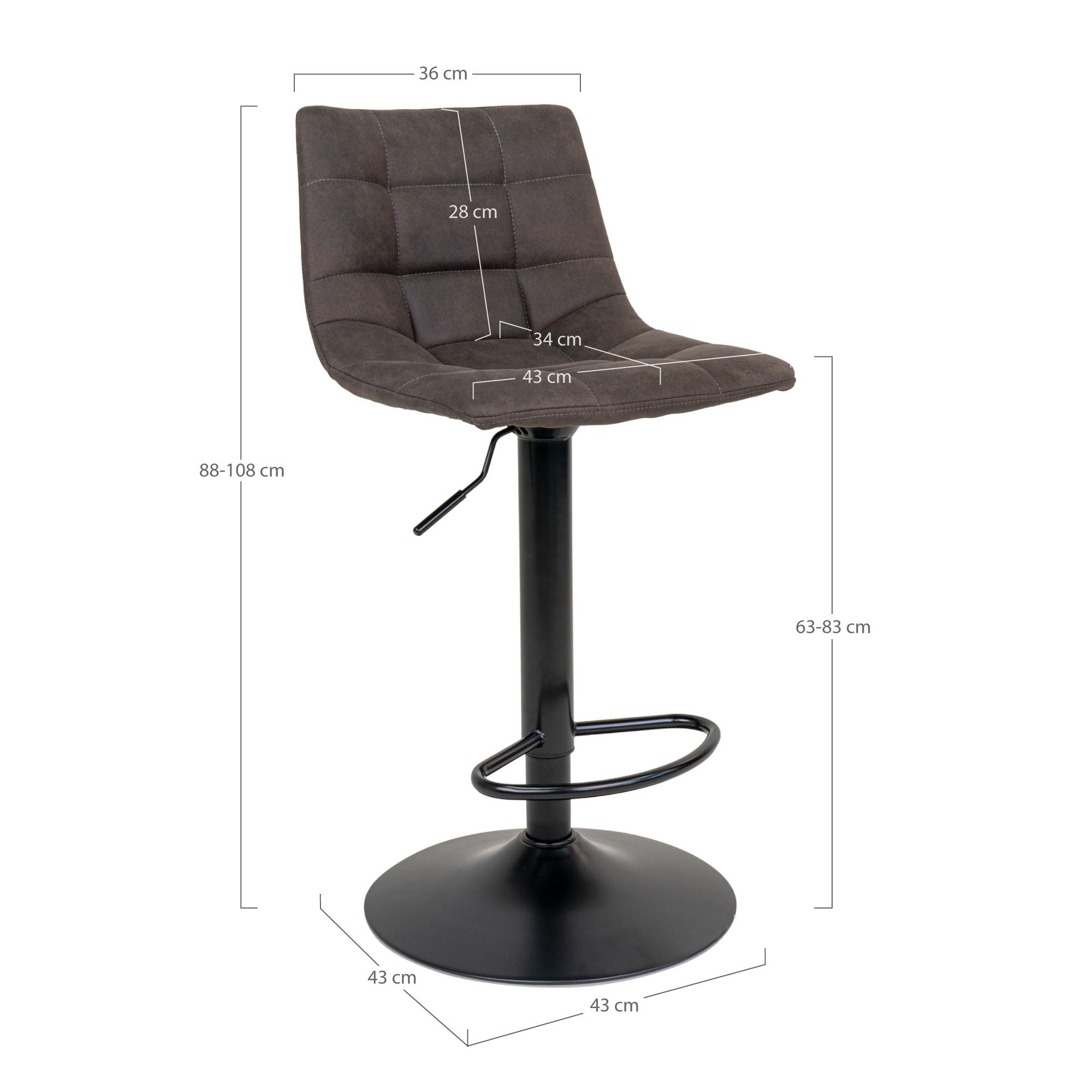 House Nordic Middelelart Bar Chair - Sæt på 2