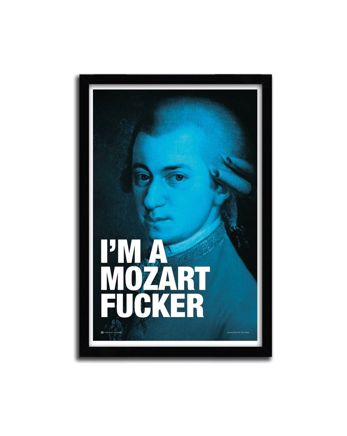 Affiche Mozart par pugni et des lettres
