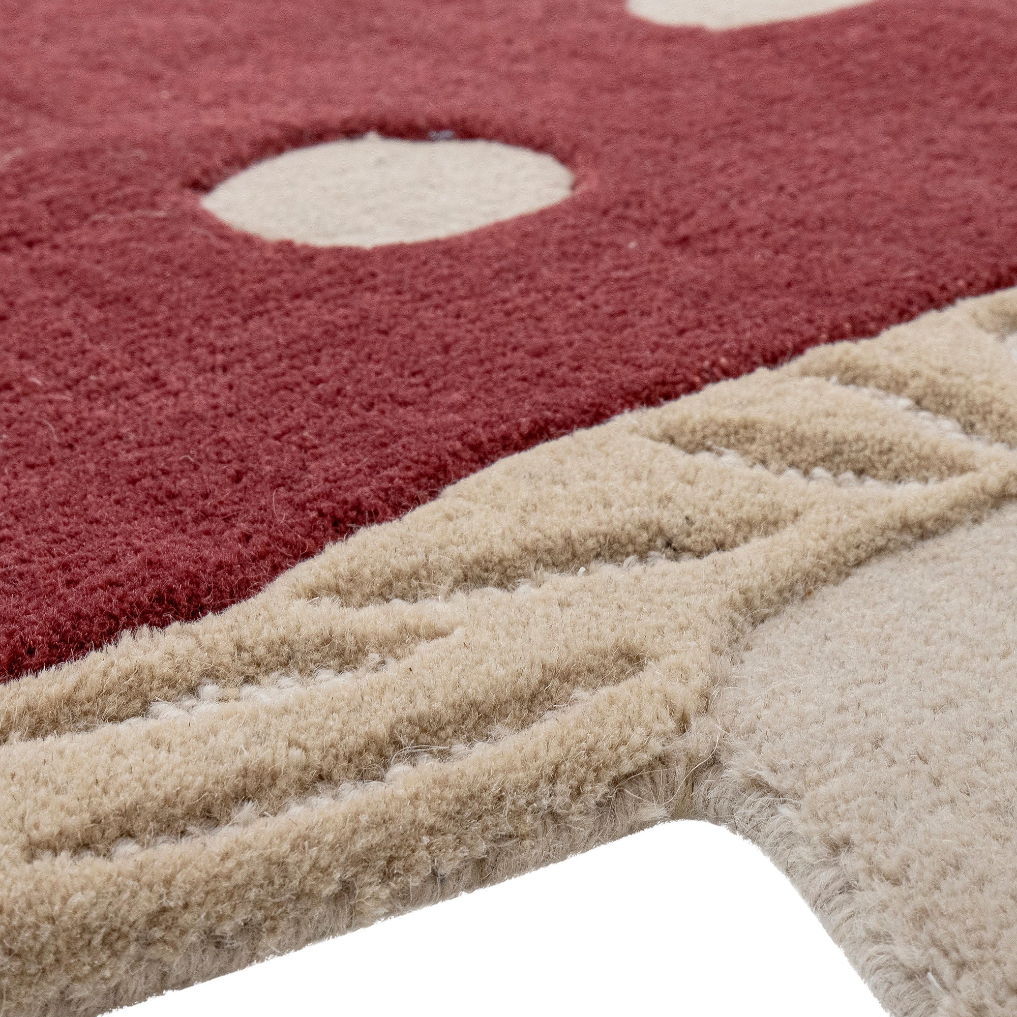 Bloomingville Mini Mushroom tapis, rouge, laine