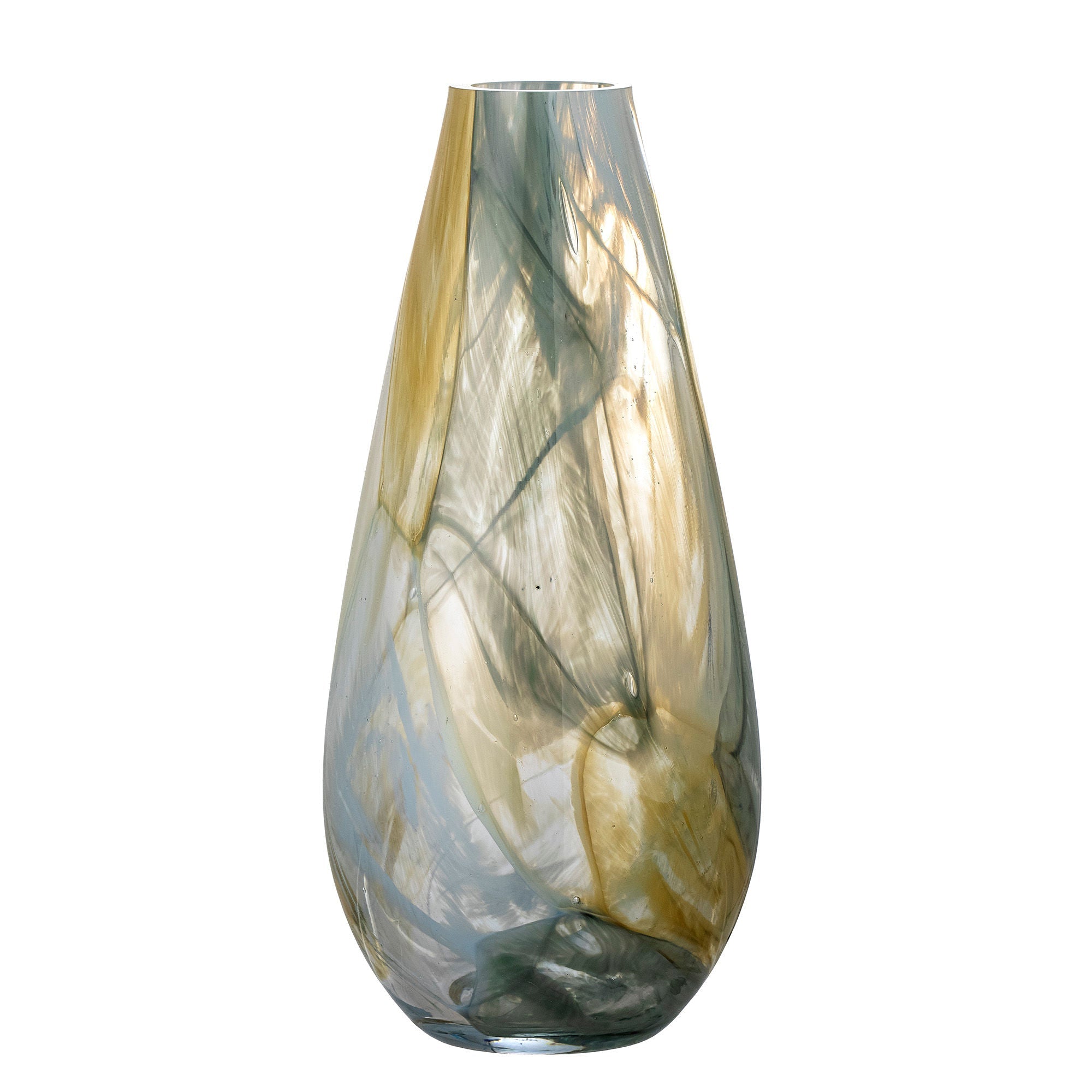 Kreative Kollektion Lenoah Vase, Gelb, Glas