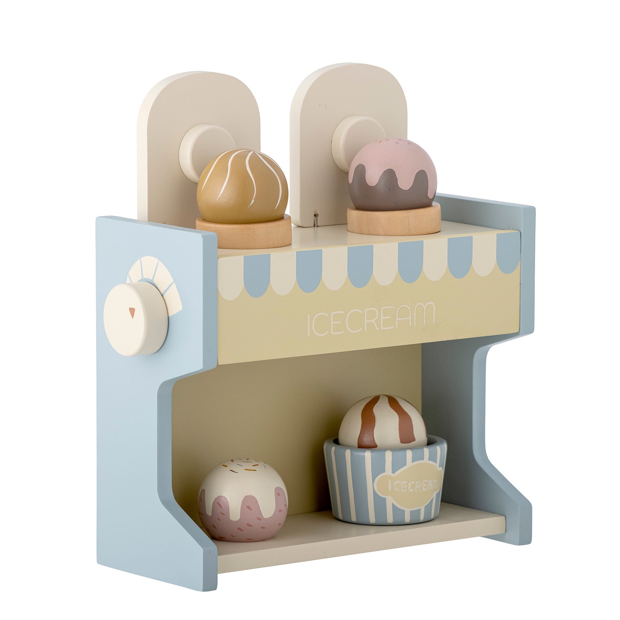 Bloomingville Mini Vallie Toy Ice Cream Stand, Blue, FSC®100%, Lotus