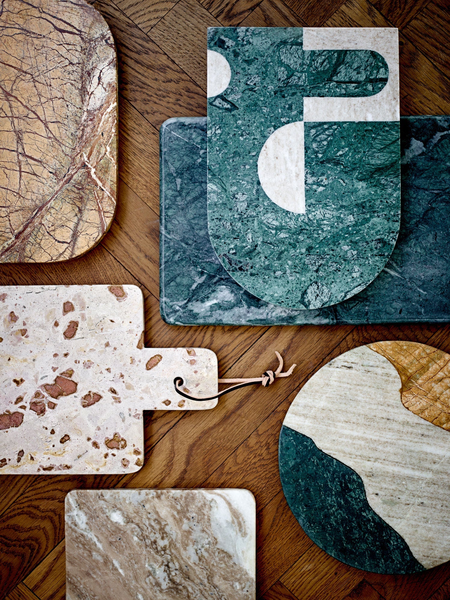 Bloomingville Abrianna Cutting Board, grøn, marmor