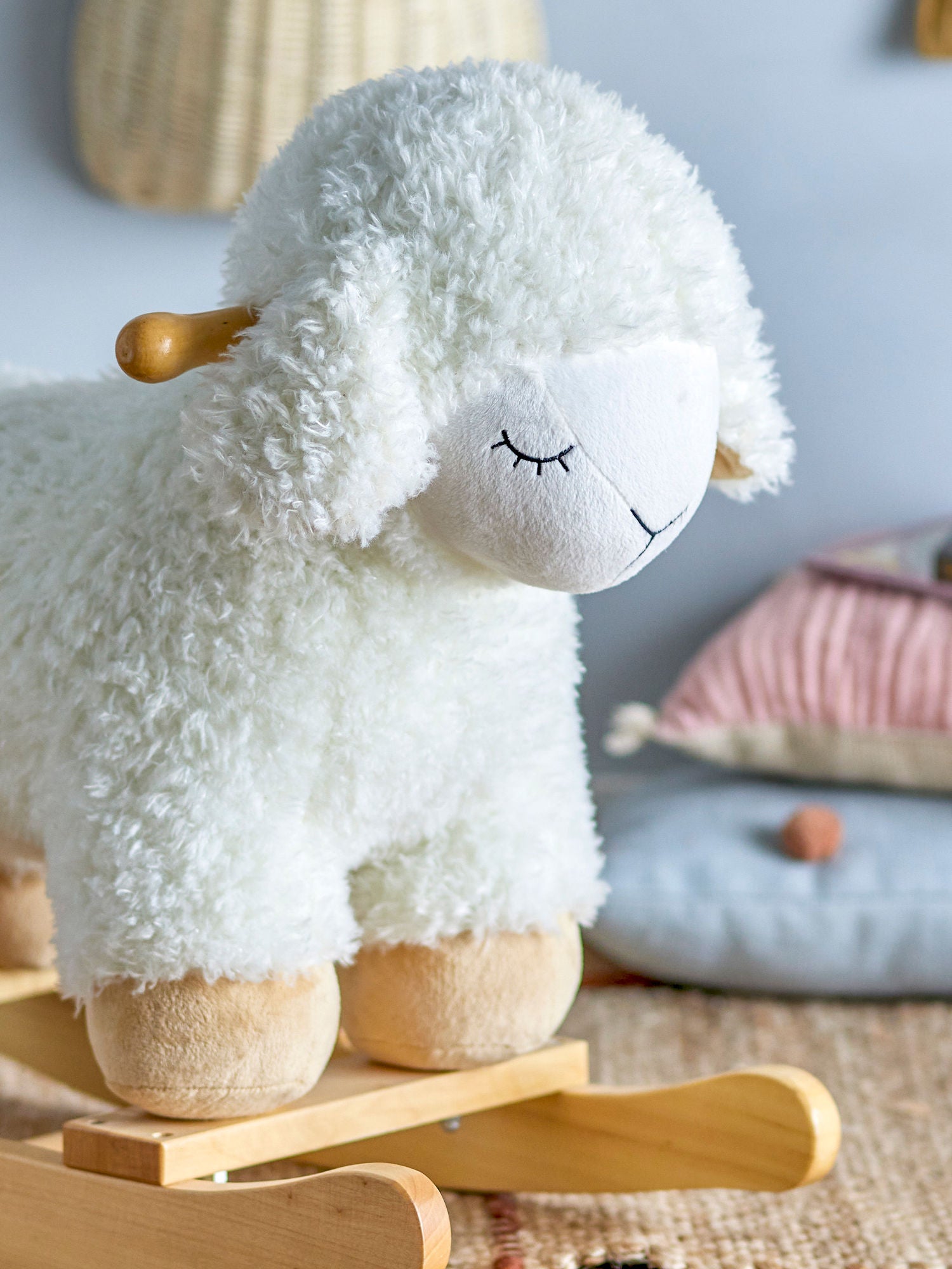 Bloomingville Mini Laasrith摇摆玩具，绵羊，白色，聚酯