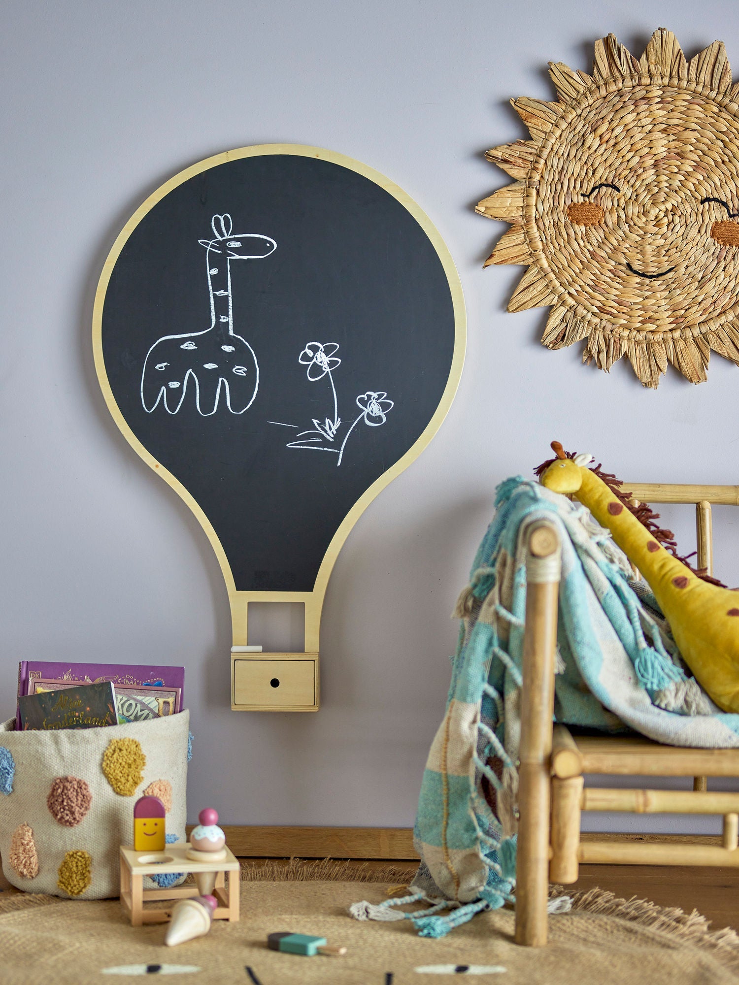 Bloomingville Mini Valona Blackboard, svart, kryssfiner