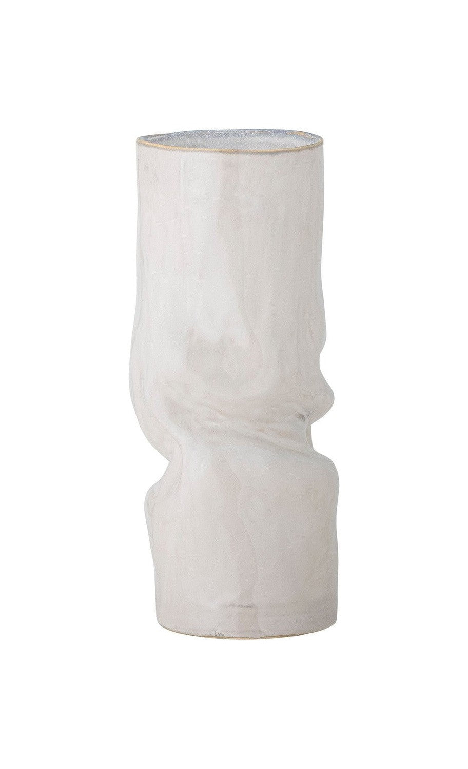 Bloomingville Araba Vase, weiß, Steinzeug