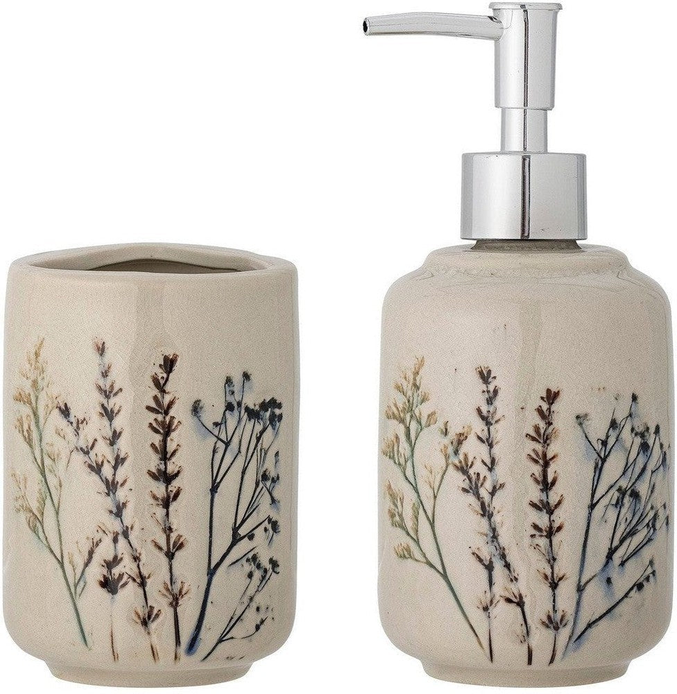 [product_category]-Bloomingville Bea Soap Dispenser Set, Nature, Stoneware-Bloomingville-5711173281138-82055045-BLO-1