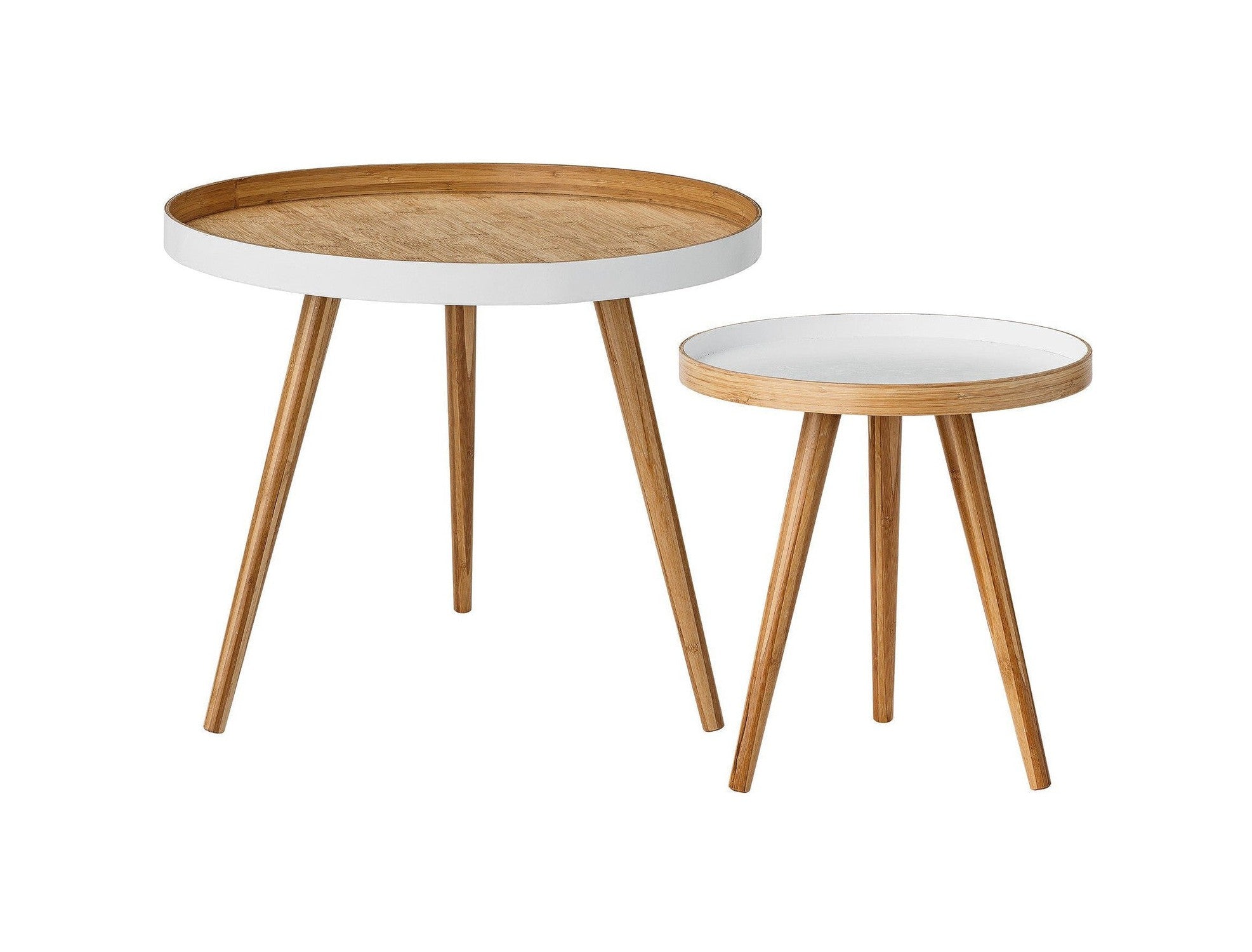 Table basse Bloomingville Cappuccino, blanc, bambou