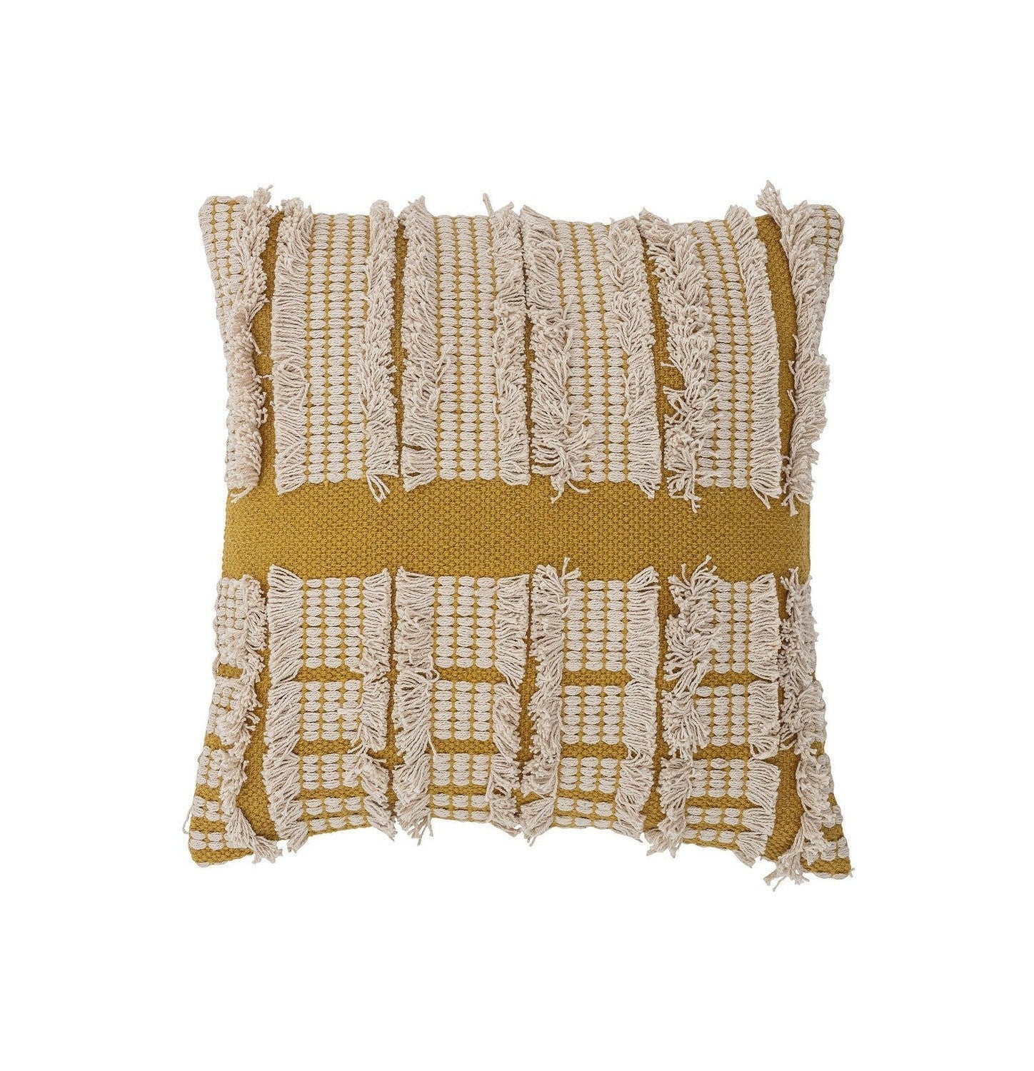 Coussin de Bloomingville Cea, jaune, coton