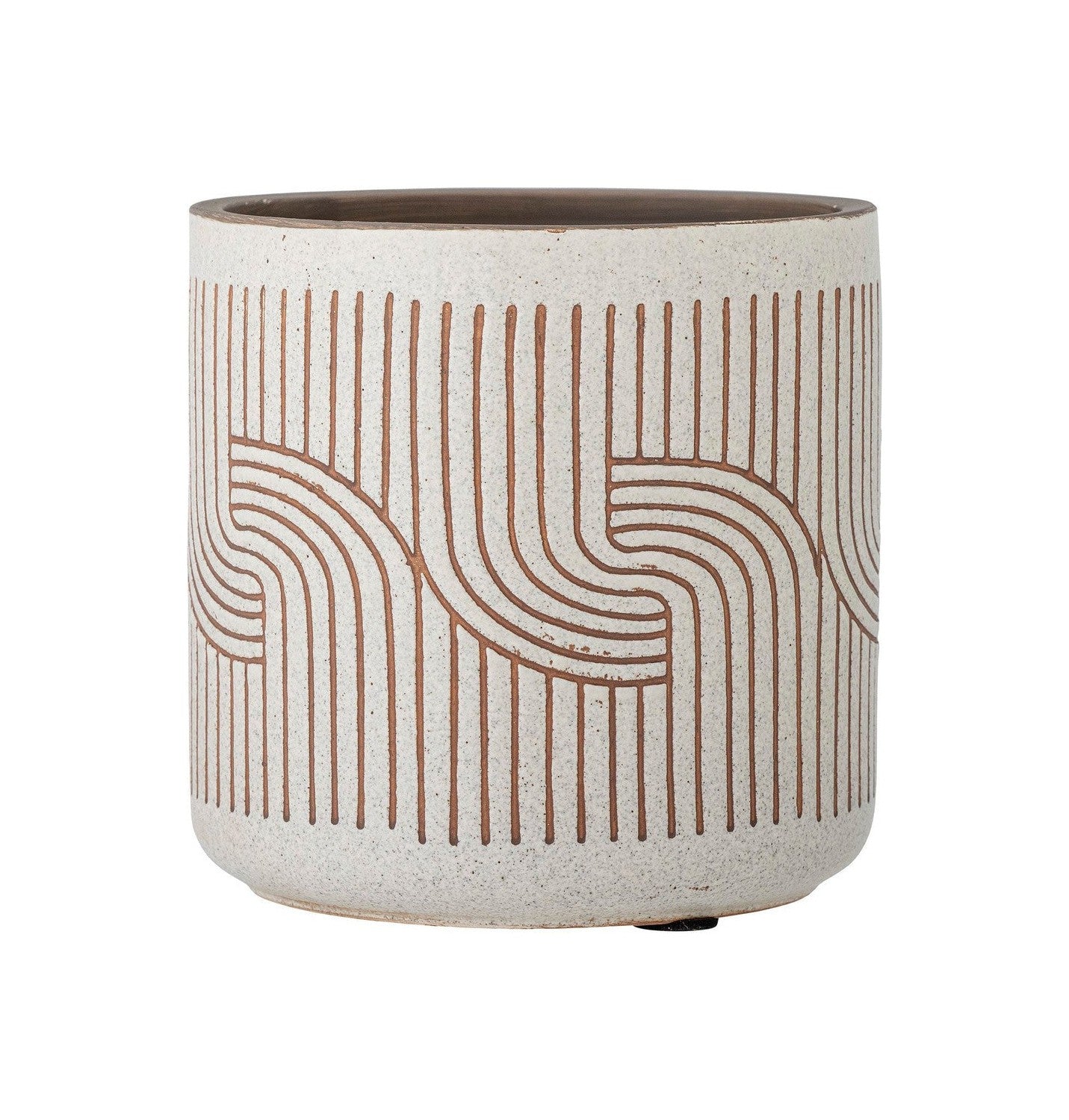 Bloomingville Cenzia Deco Flowerpot, blanc, terre cuite