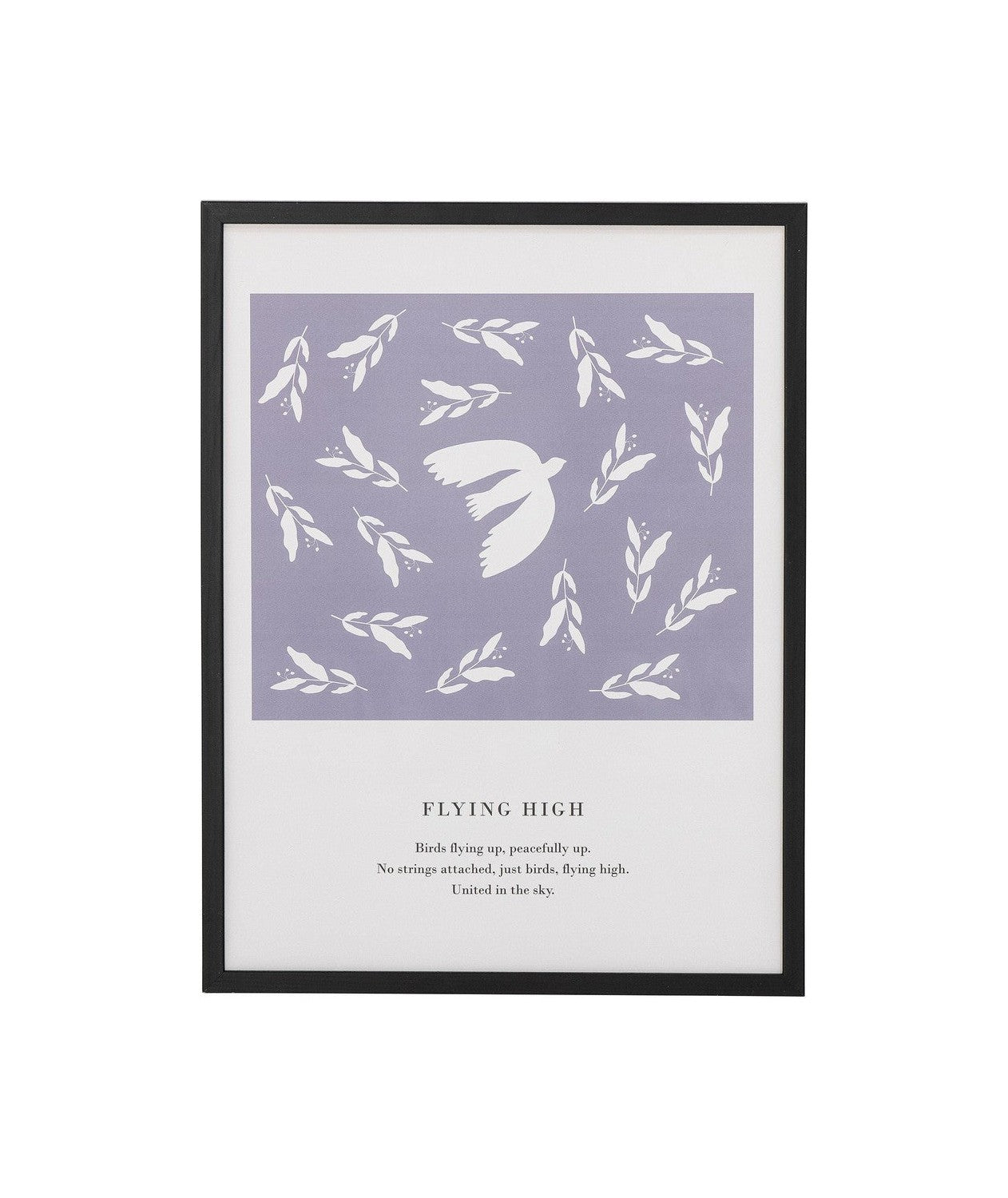 Bloomingville Flye Illustratie met frame, zwart, dennen