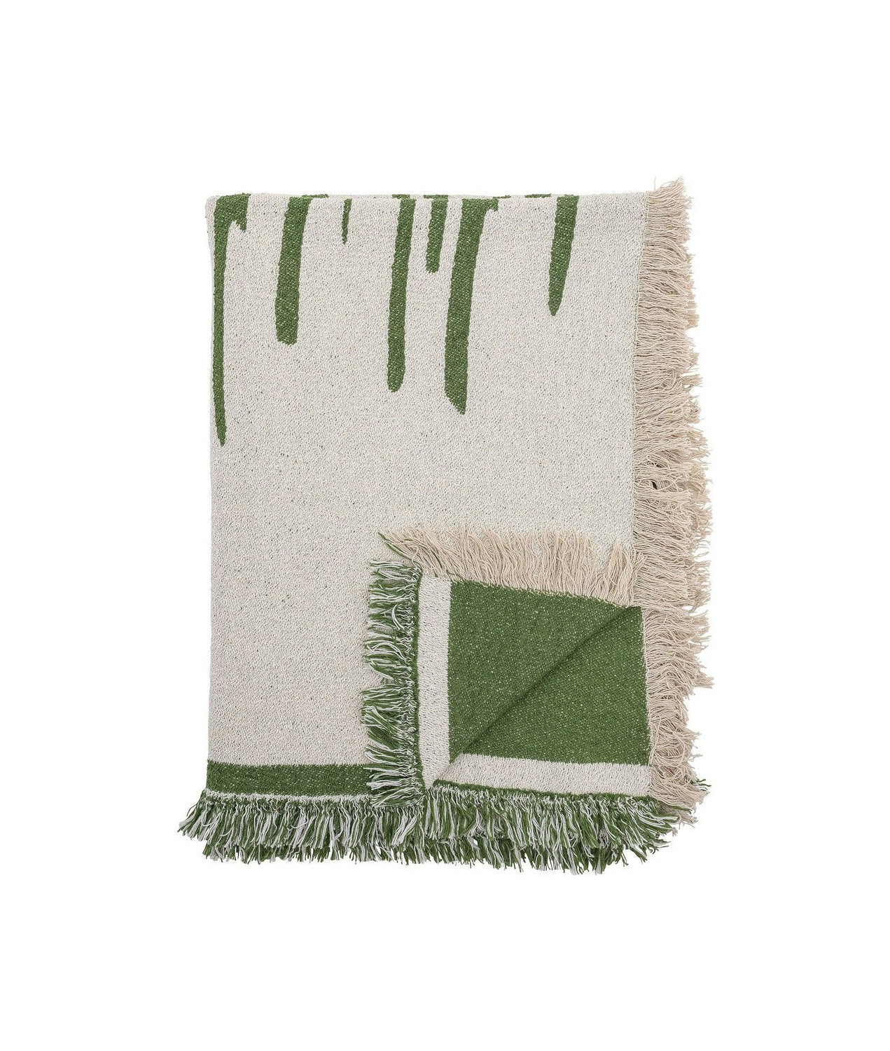 Bloomingville Haxby Throw, verde, cotone riciclato