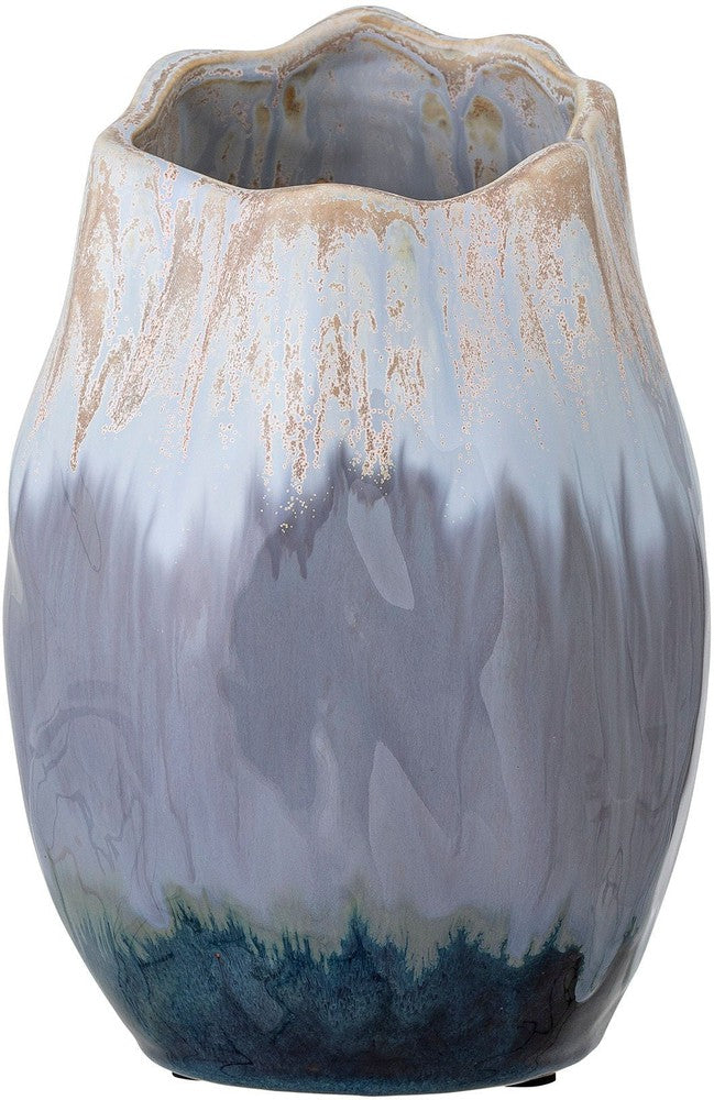 Bloomingville Jace Deco Vase, blå, keramik