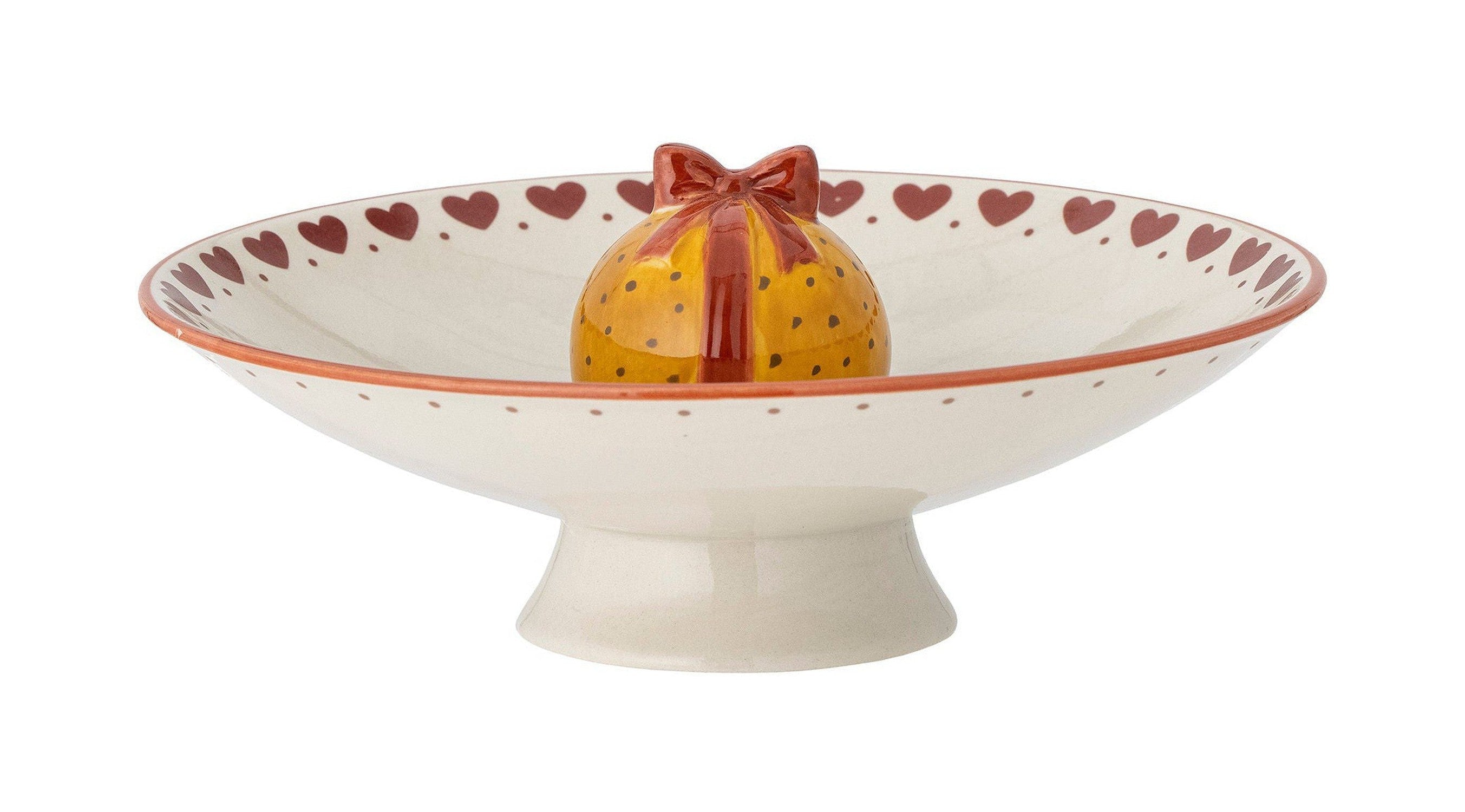 Bloomingville Jolly Piedstal Bowl, rosso, grespa