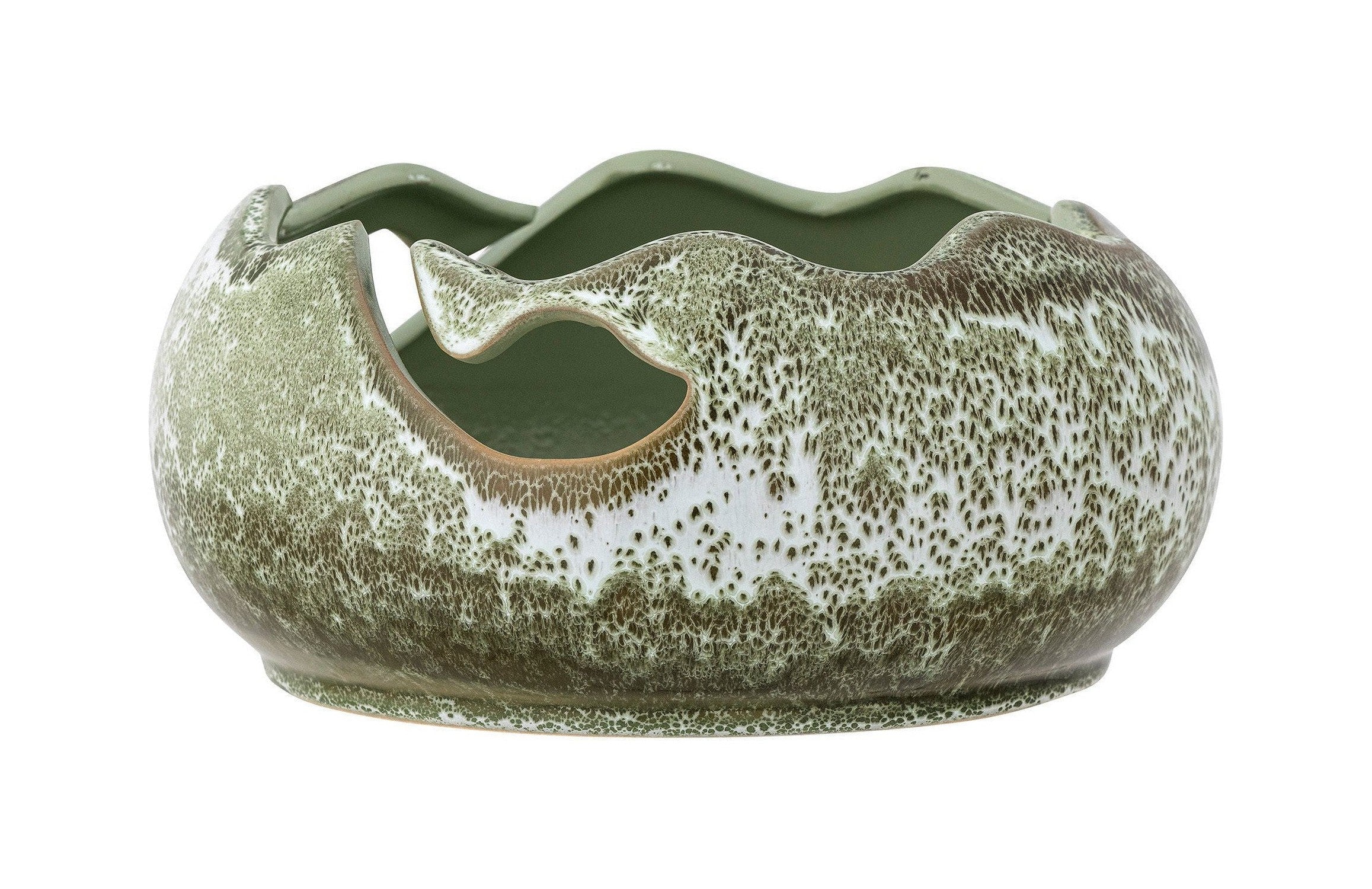 Bloomingville Leonas Deco Bowl, groen, steengoed