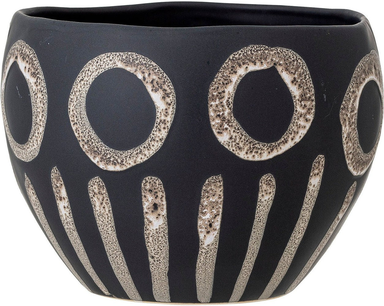 Bloomingville Magnus Flowerpot, svart, steingods