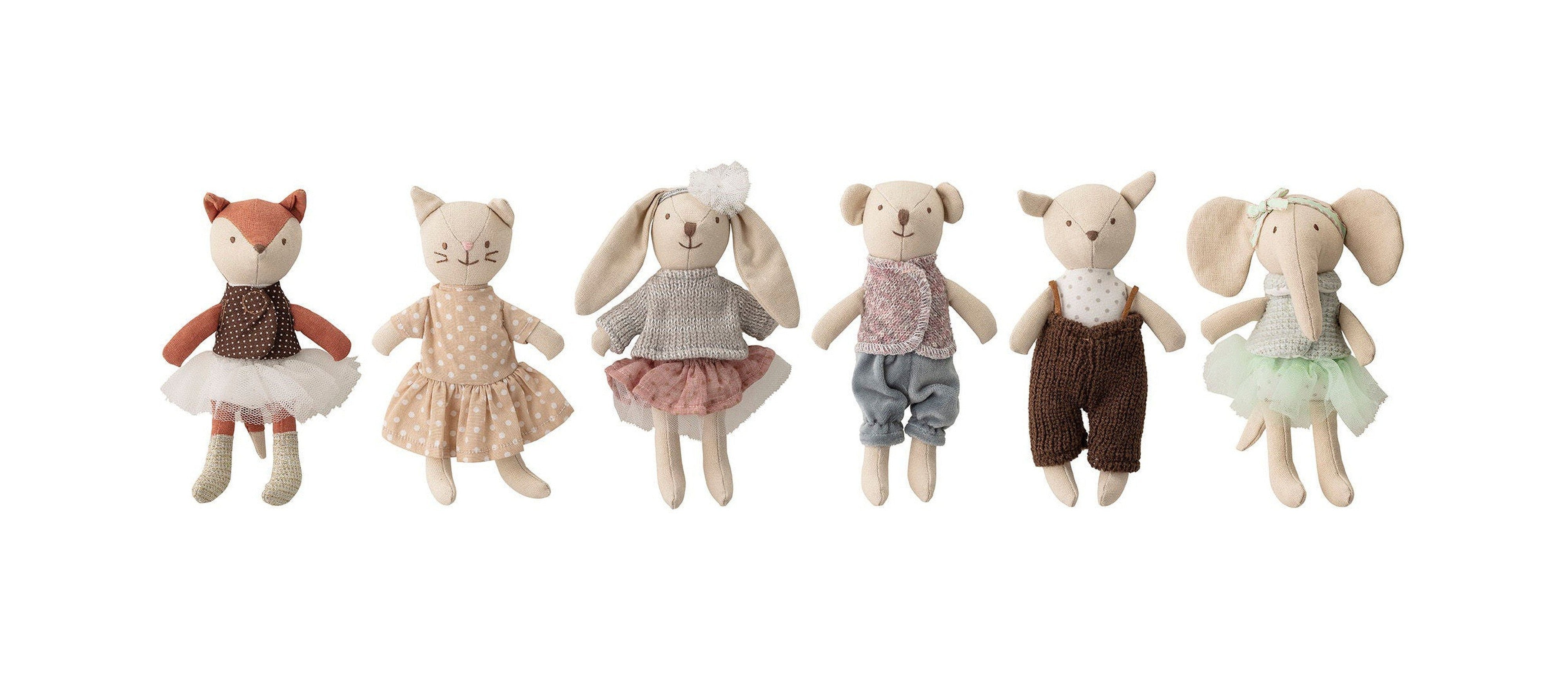 Bloomingville Mini Animal Friends Puppe, Rose, Baumwolle