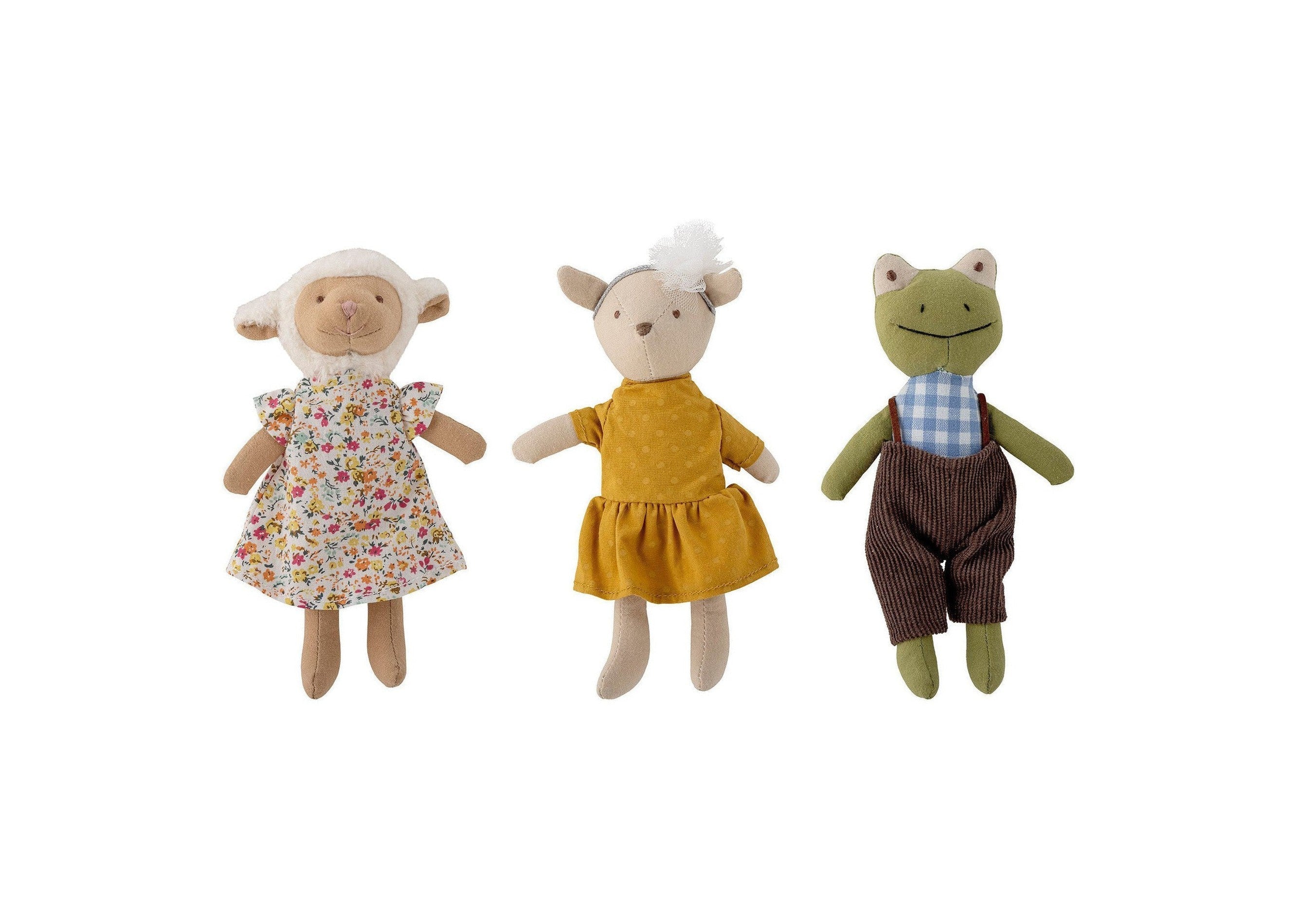 Bloomingville Mini Animal Friends Doll, gulur, bómull