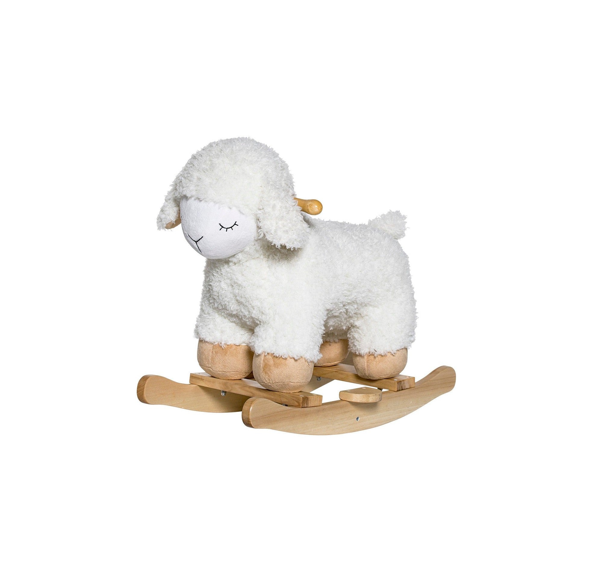 Bloomingville Mini Laasrith Rocking Toy, mouton, blanc, polyester