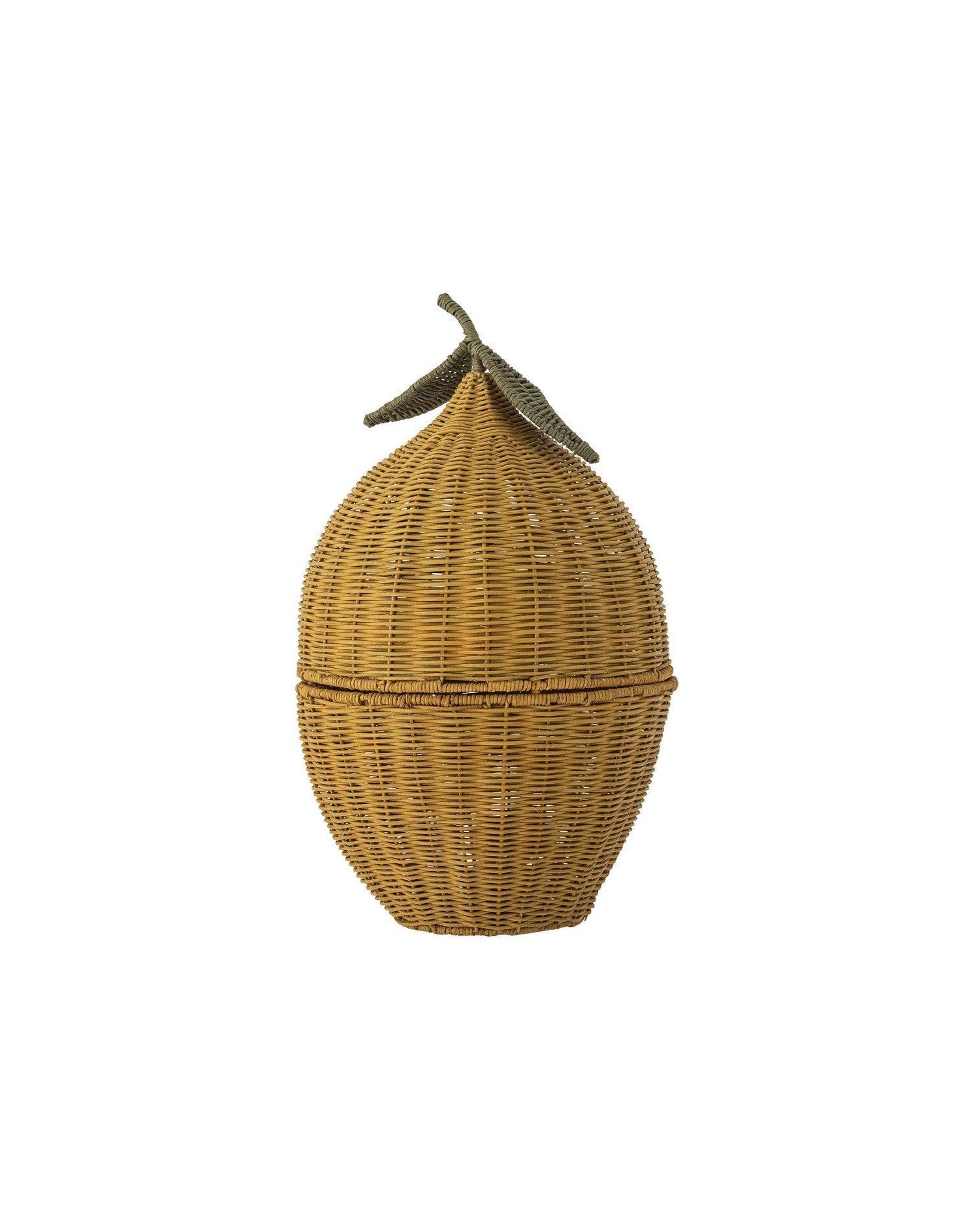 Bloomingville Mini Sage Basket con coperchio, giallo, rattan