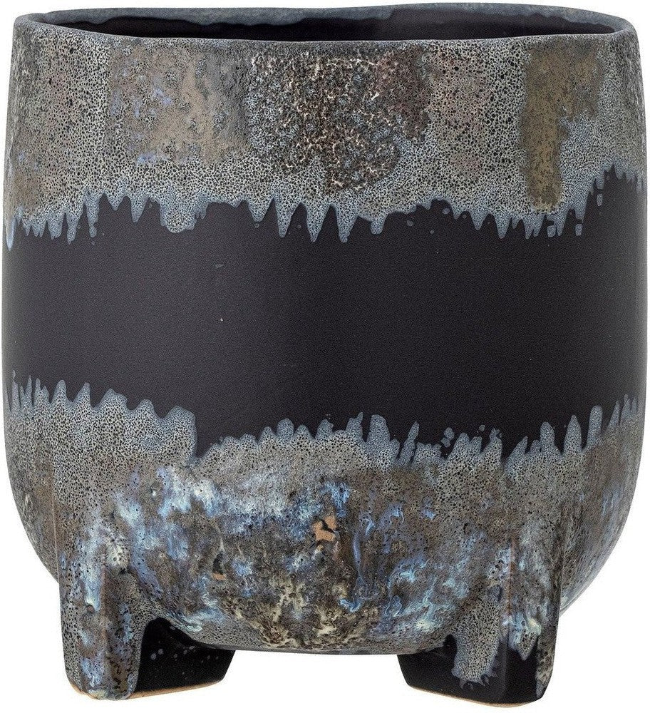 [product_category]-Bloomingville Nasru Flowerpot, Black, Stoneware-Bloomingville-5711173297221-82056977-BLO-1