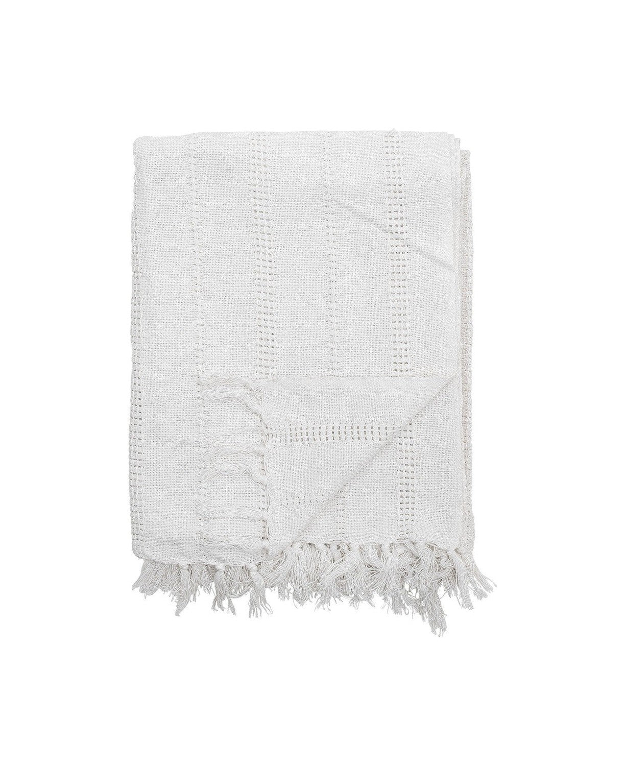 Bloomingville Niccoline Throw, White, Cotton