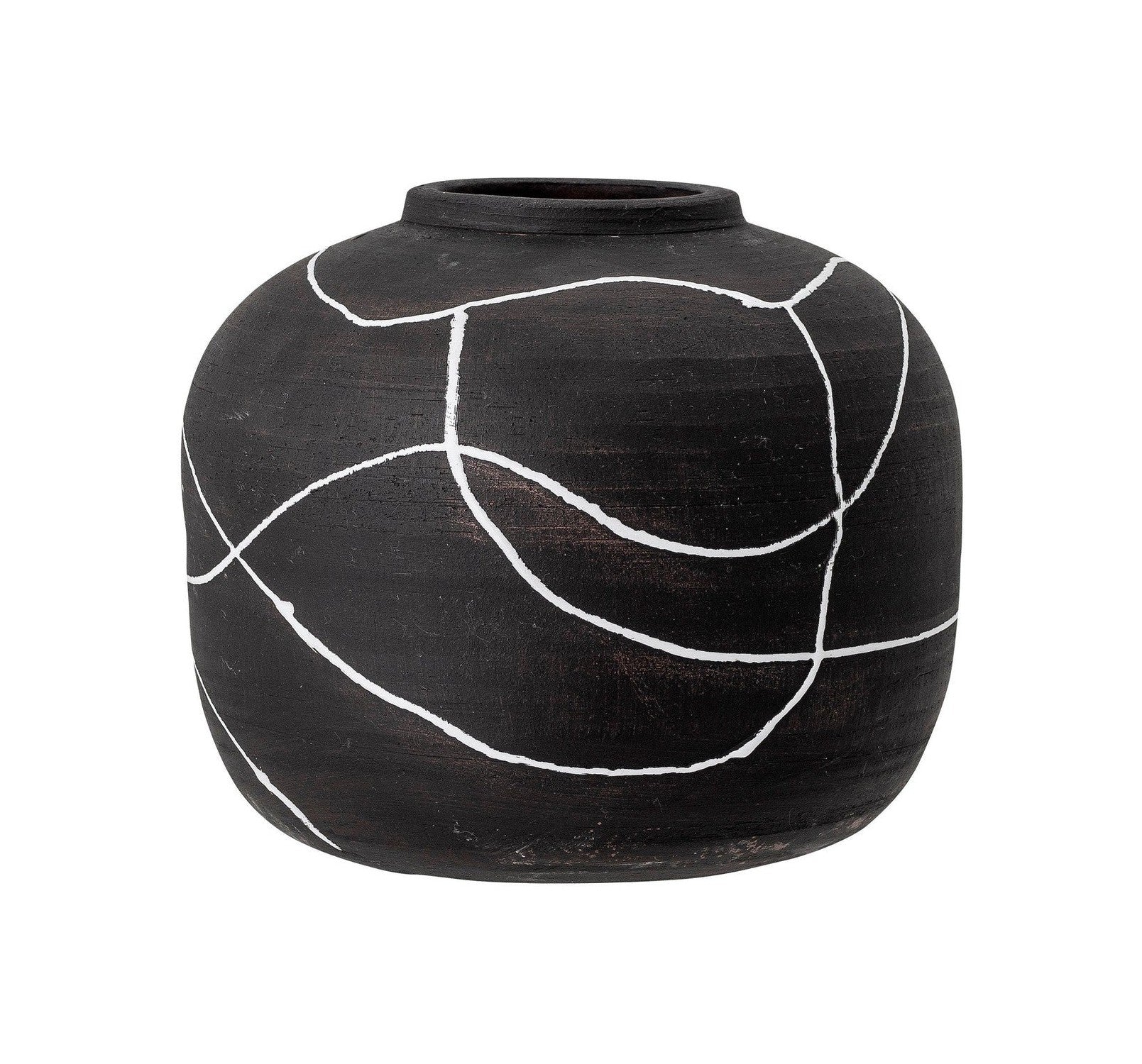 Bloomingville Niza Deco Vase, noir, terre cuite