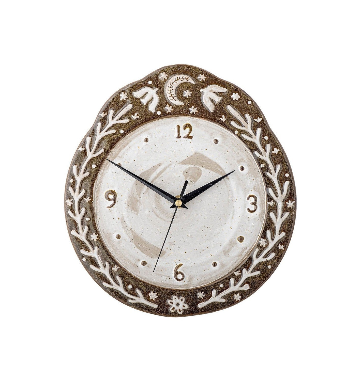 Bloomingville Olena Wall Clock, Brown, Steingware