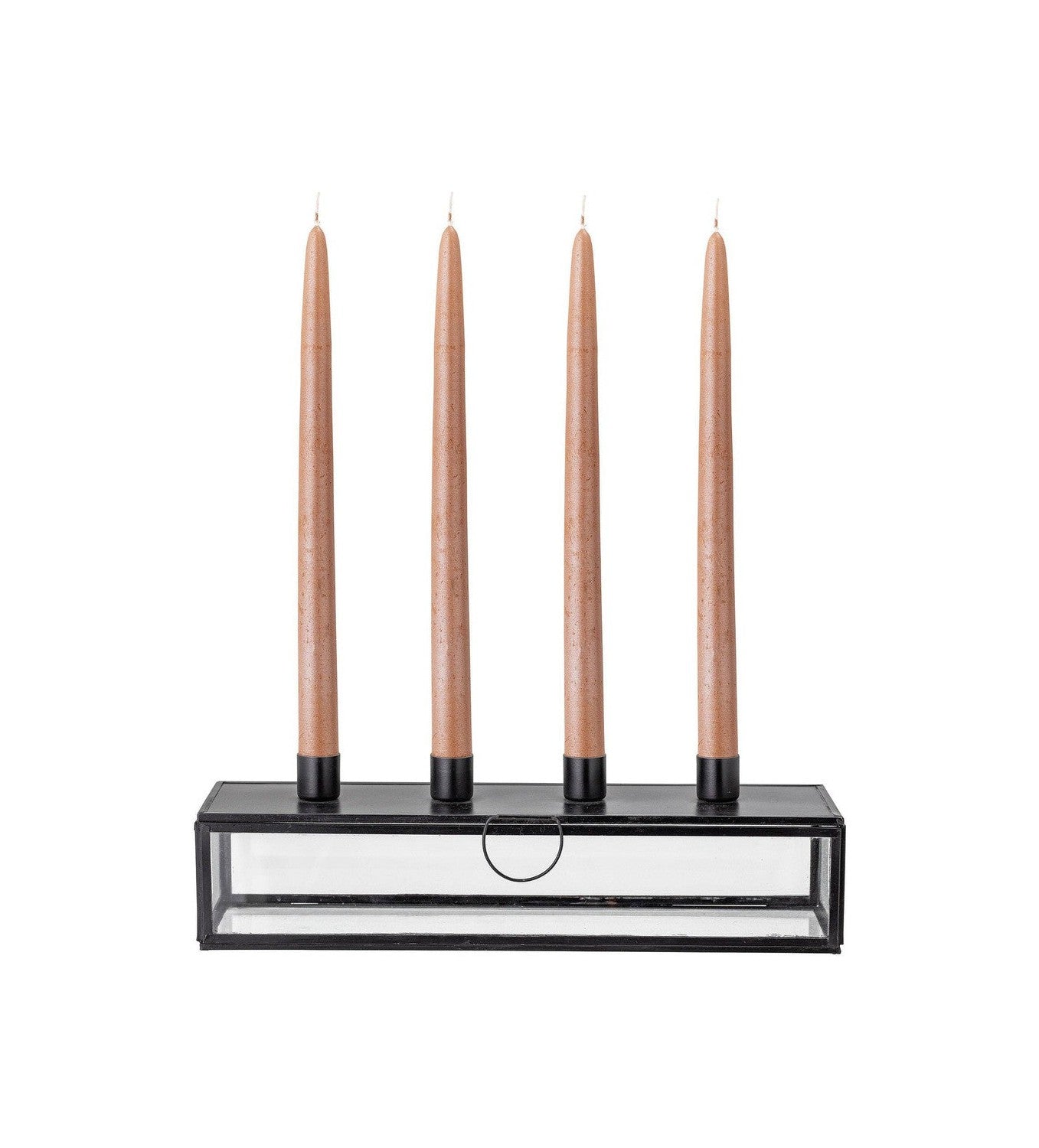 Bloomingville Pelo Advent Candle Holder, zwart, glas