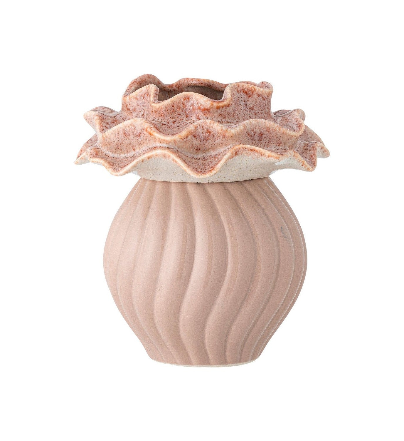 Bloomingville Petalia Vase, Rose, Steinzeug