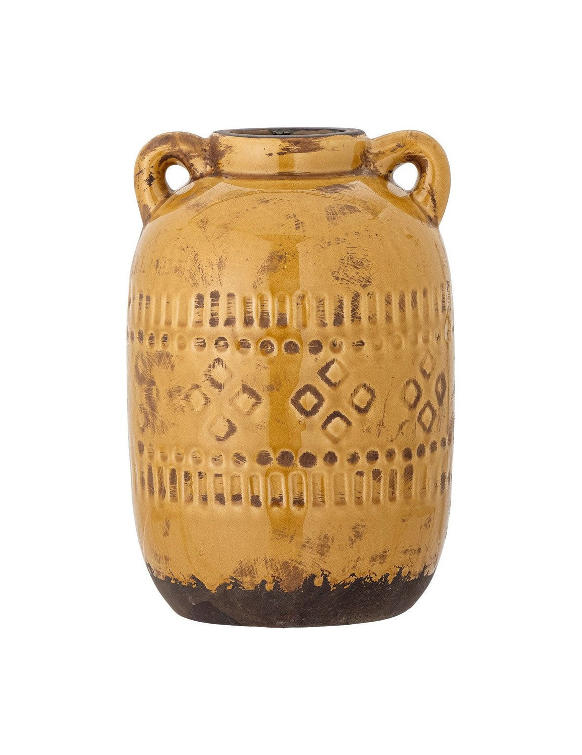 Bloomingville Rijad Deco Vase, Gelb, Terrakotta