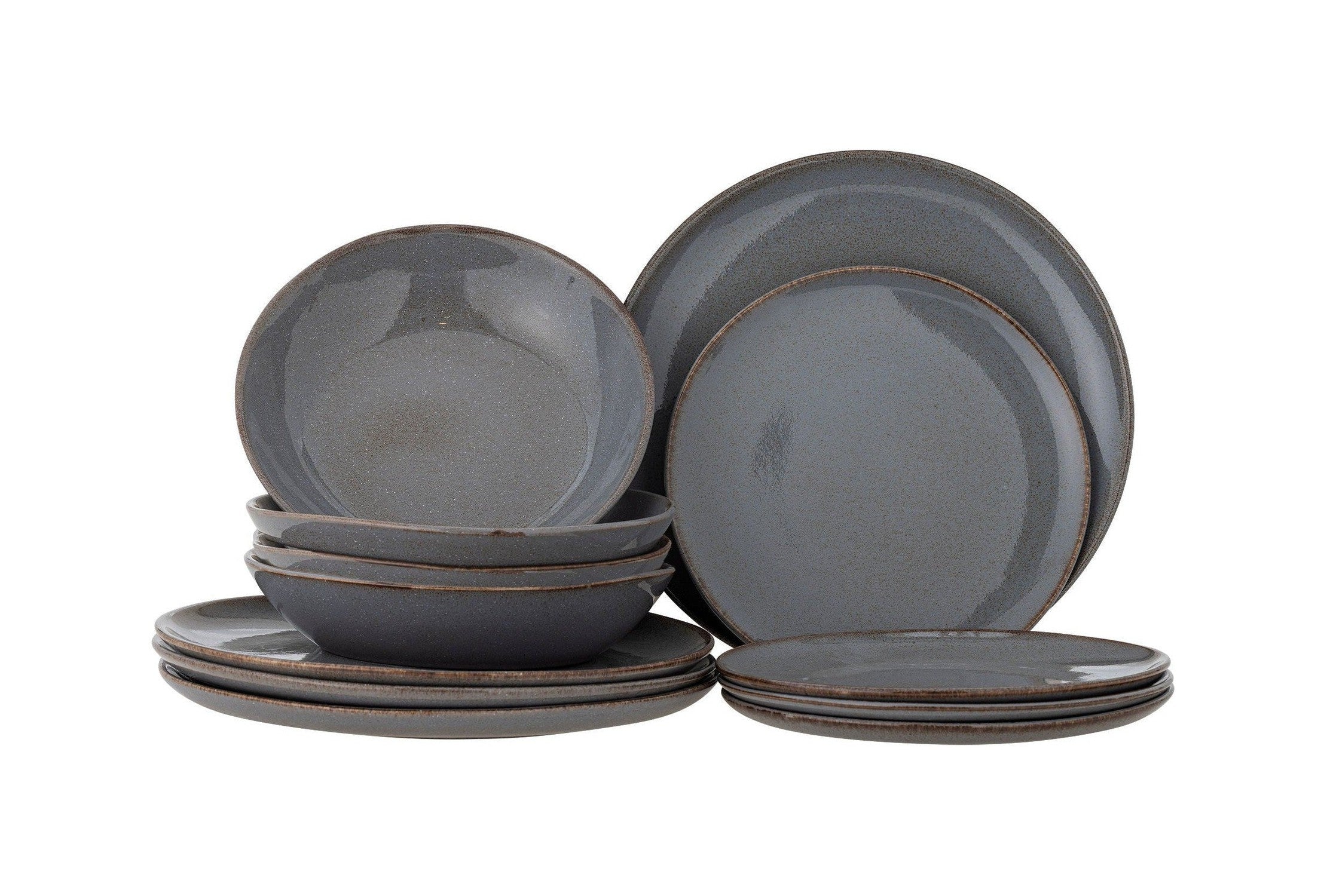 Set di stoviglie Bloomingville Sandrine, grigio, grespa