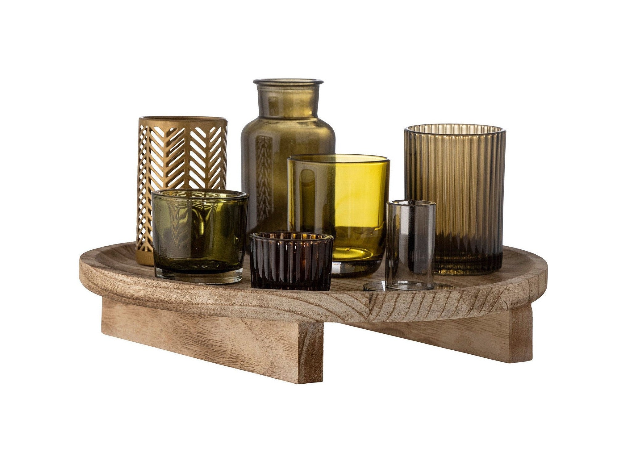 Bloomingville Sanga Tray avec votif, nature, verre