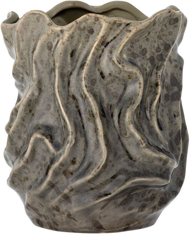 [product_category]-Bloomingville Soumia Deco Vase, Grey, Stoneware-Bloomingville-5711173316410-82060443-BLO-1