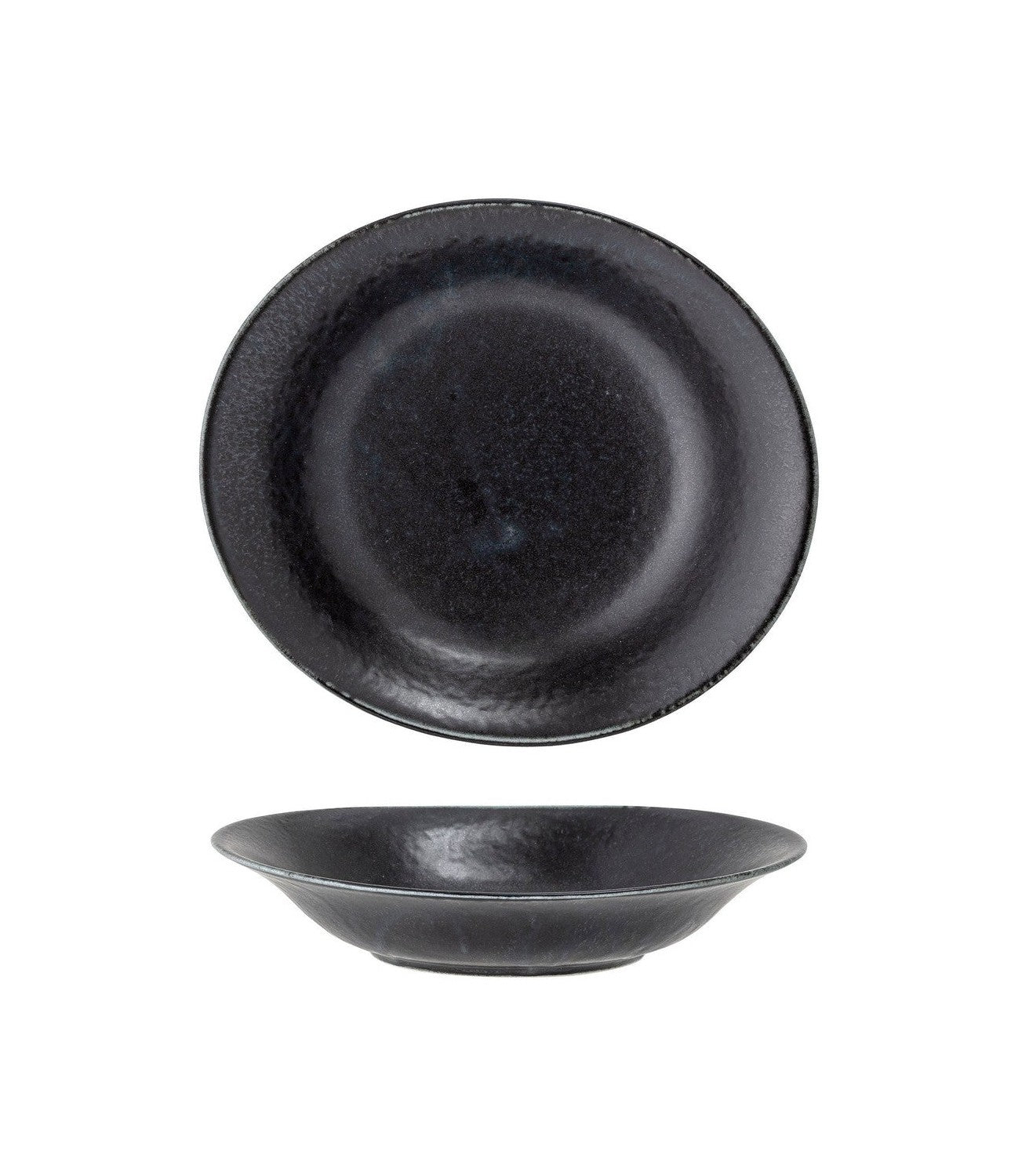 Bloomingville Yoko -Suppenplatte, schwarz, Porzellan